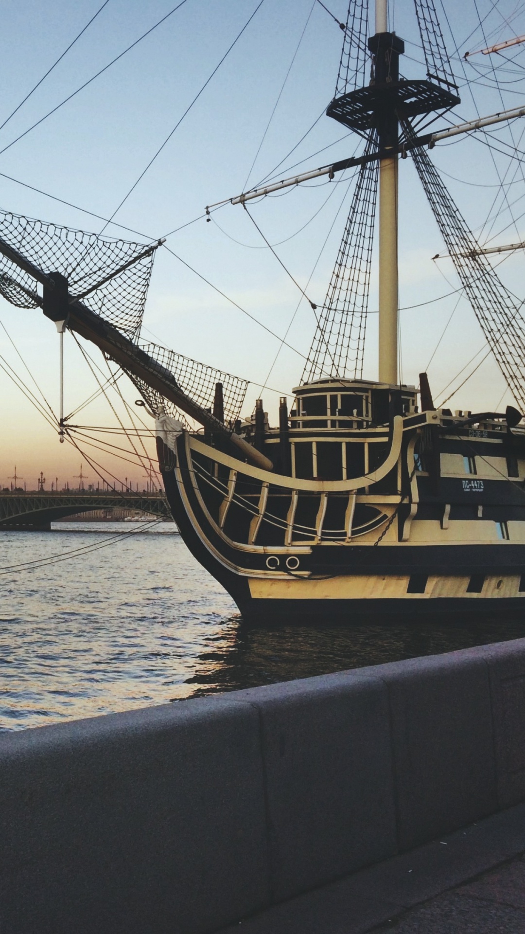 Silhouette of Ship on Sea During Sunset. Wallpaper in 1080x1920 Resolution