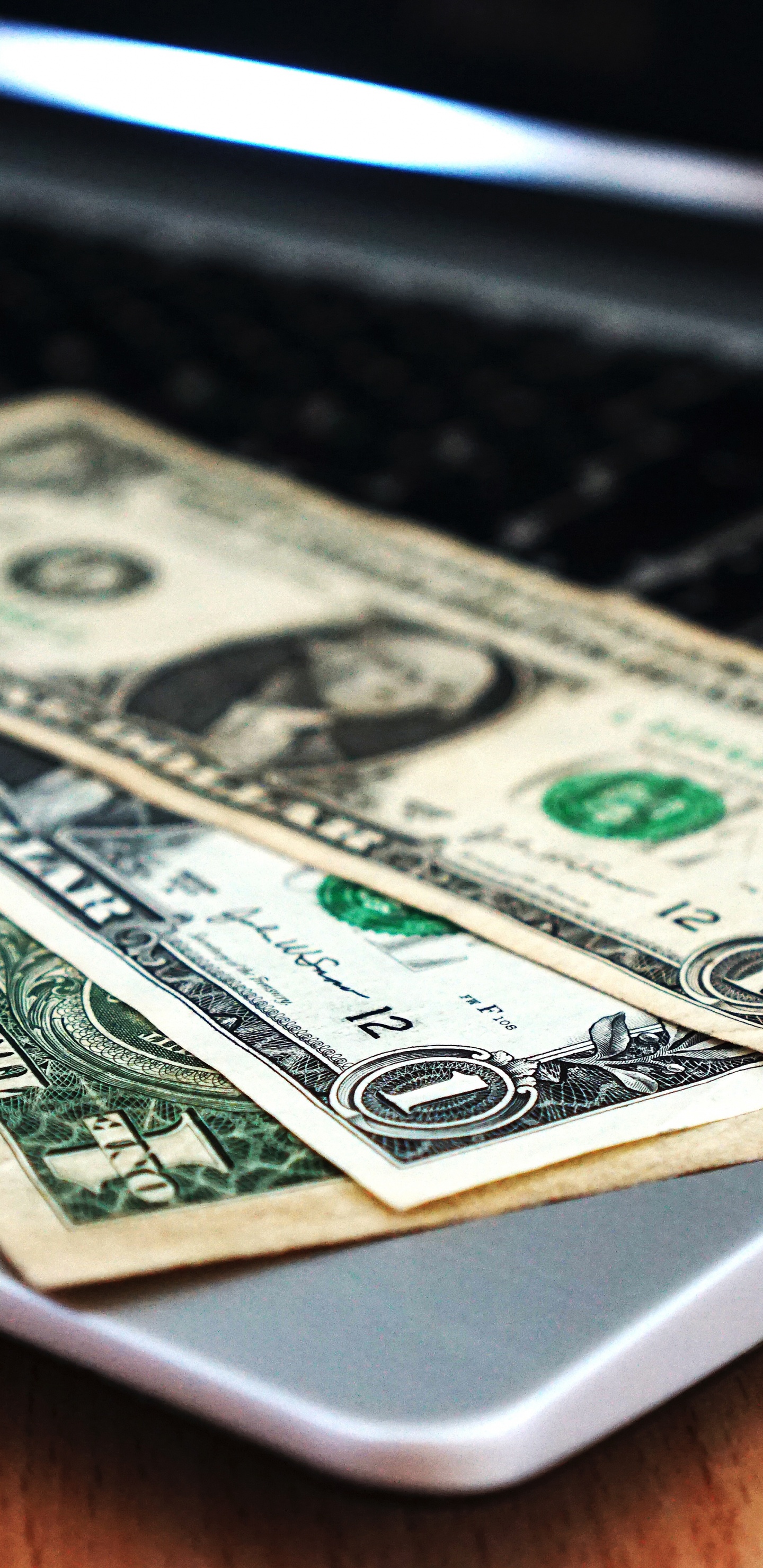 1 us Dollar Bill on Macbook Pro. Wallpaper in 1440x2960 Resolution