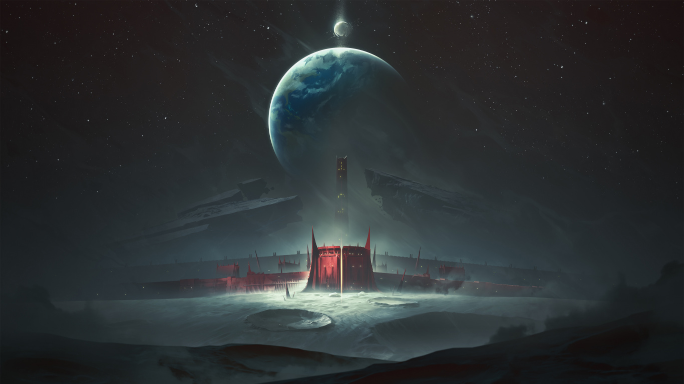 Destiny 2 Shadowkeep, Bungie, Erweiterungspaket, Licht, Mond. Wallpaper in 1366x768 Resolution