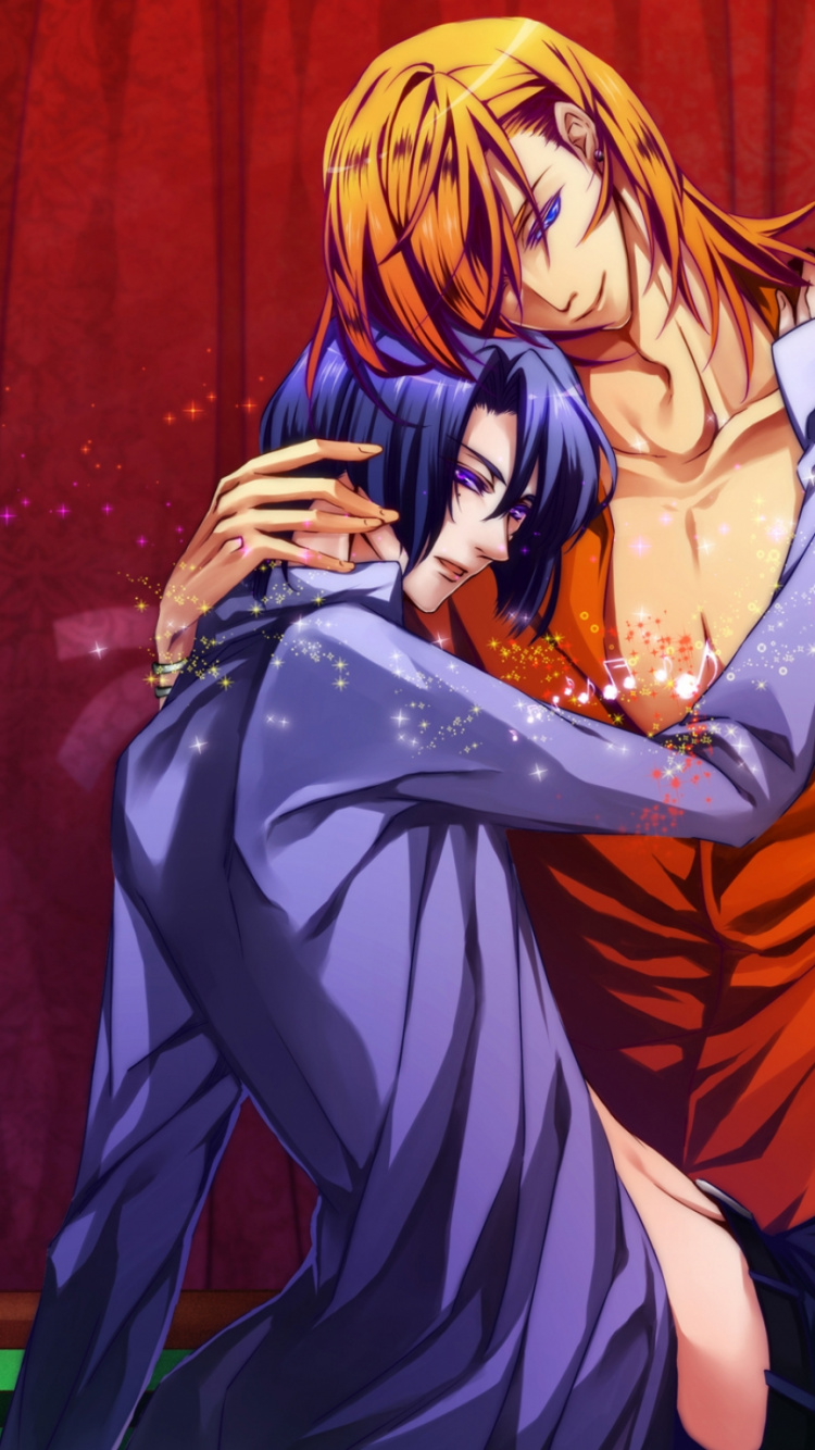 Femme Aux Cheveux Blonds en Robe Bleue Personnage D'anime. Wallpaper in 750x1334 Resolution