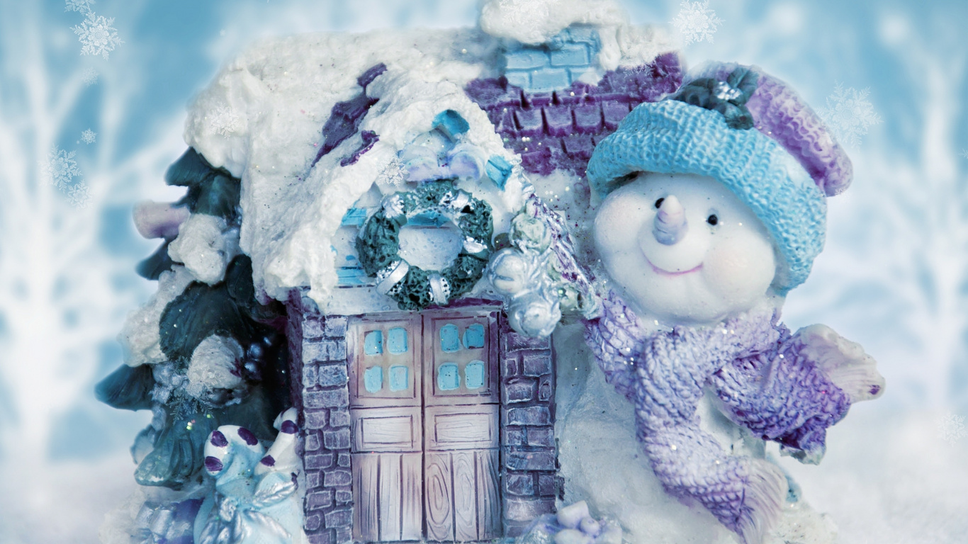 雪人, 冬天, ICCup, 圣诞节那天, 圣诞节 壁纸 1366x768 允许