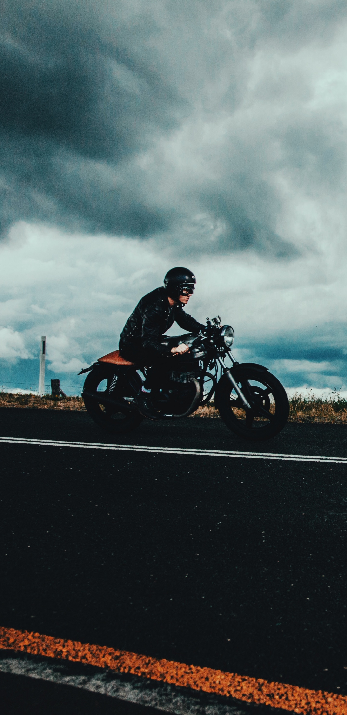 Motorcycle Helmet, Motorcycle, Cloud, Motorcycling, Road. Wallpaper in 1440x2960 Resolution