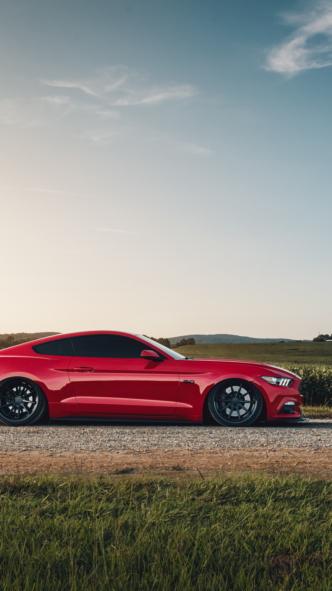 Red Ferrari Coupe on Brown Field Under Blue Sky During Daytime. Wallpaper in 1080x1920 Resolution