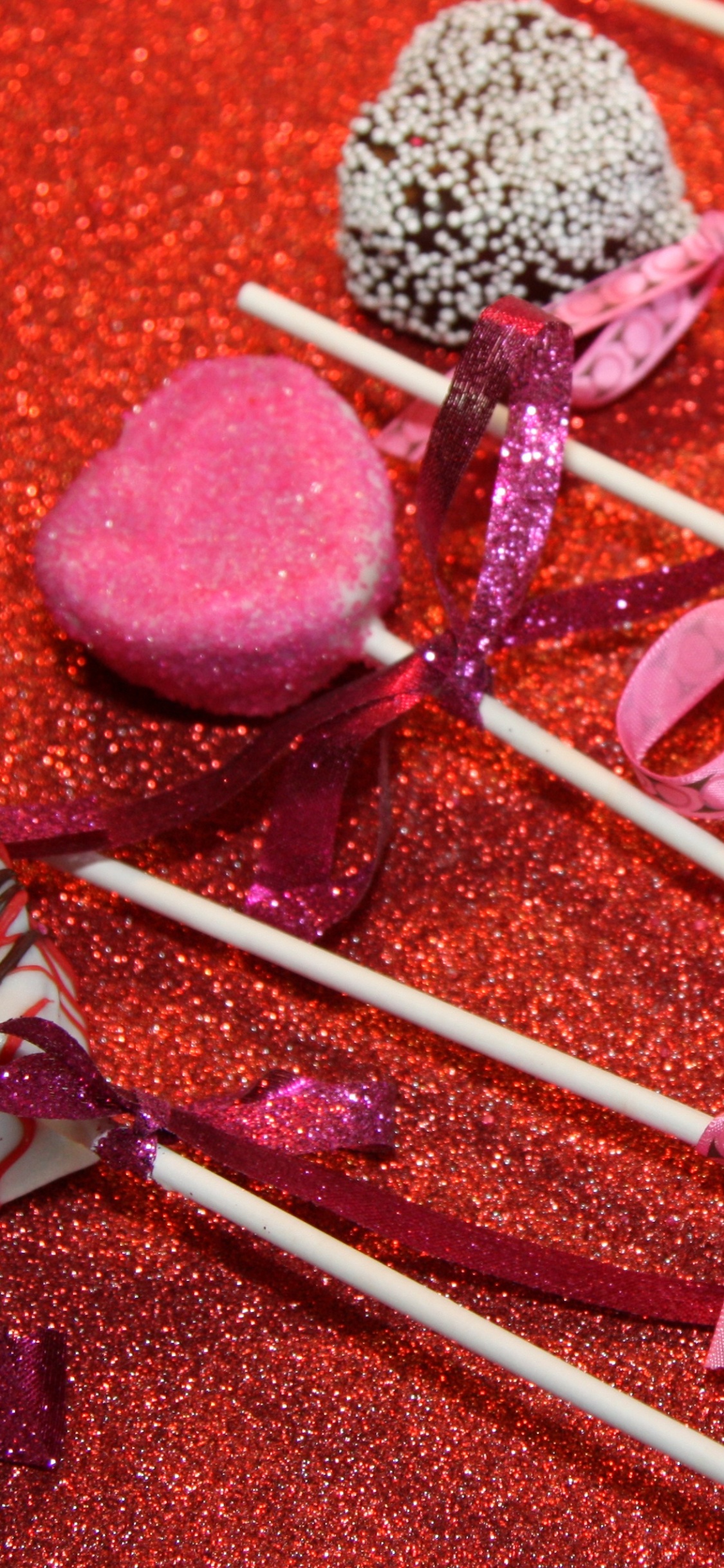 Cake Pop, Confectionery, Dessert, Heart, Love. Wallpaper in 1125x2436 Resolution