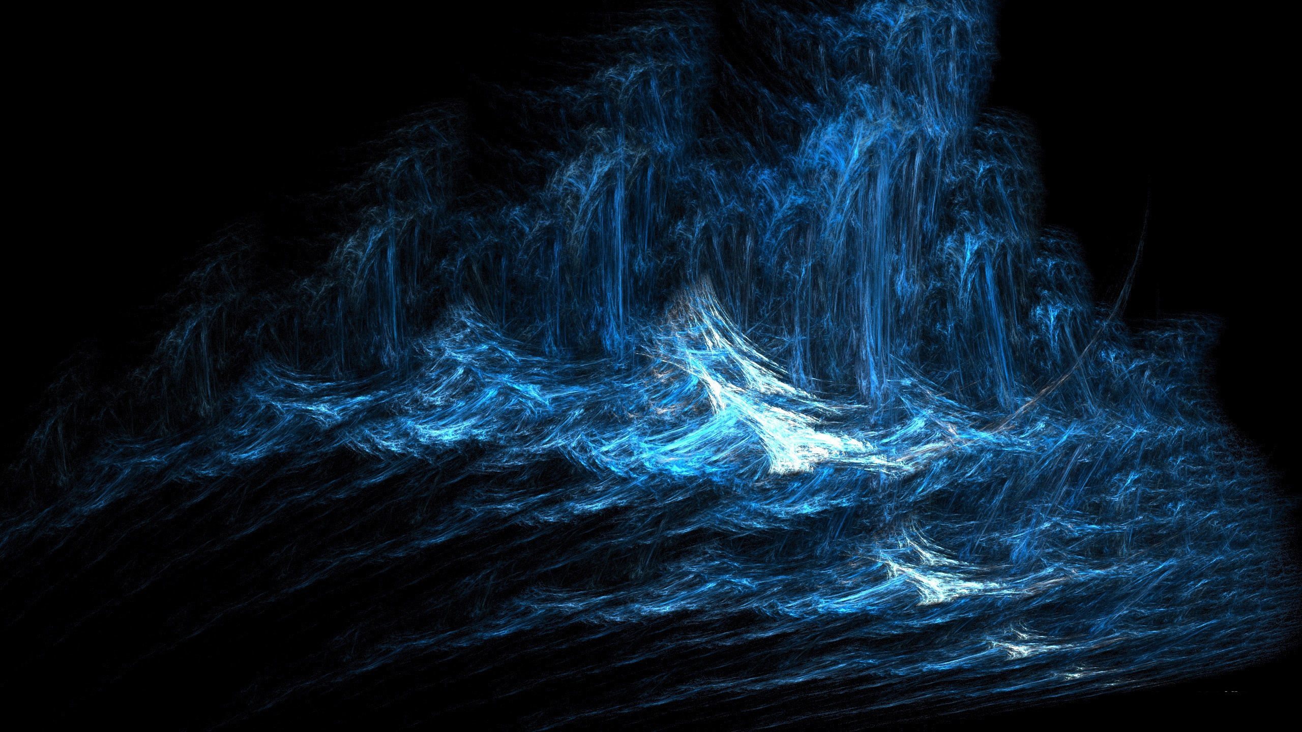 Malerei, Blau, Wasser, Schwarz, Licht. Wallpaper in 2560x1440 Resolution