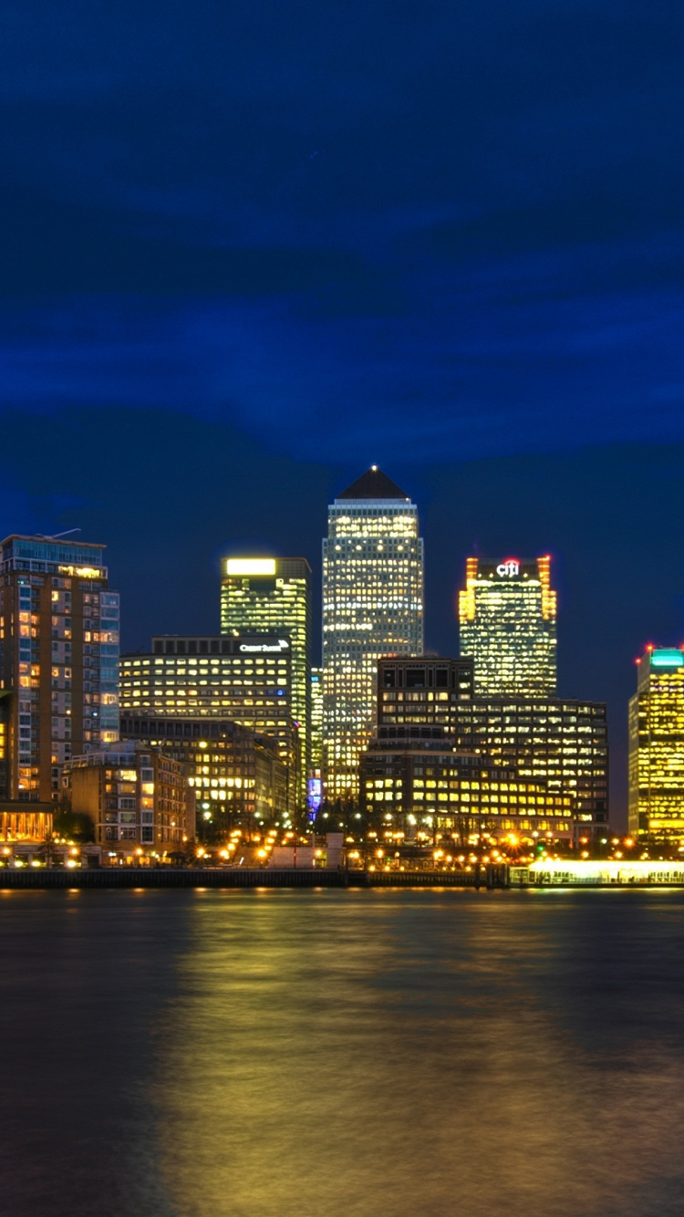City Skyline During Night Time. Wallpaper in 750x1334 Resolution