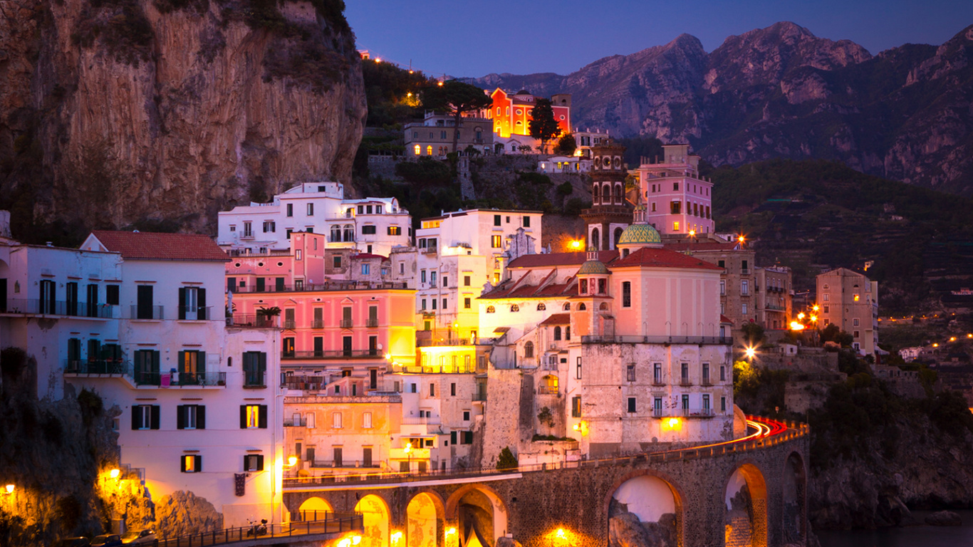 Amalfi Coast, Positano, Sorrento, Capri, Atrani. Wallpaper in 1366x768 Resolution