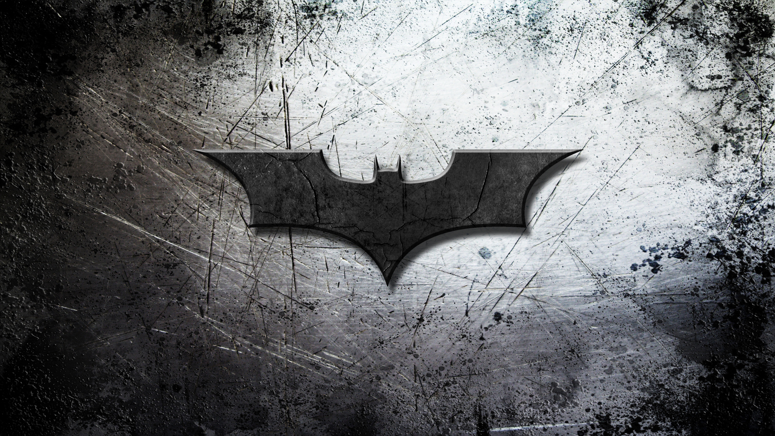 Batman, Firmenzeichen, Bat-Signal, Schwarz Und Weiß, Baum. Wallpaper in 2560x1440 Resolution