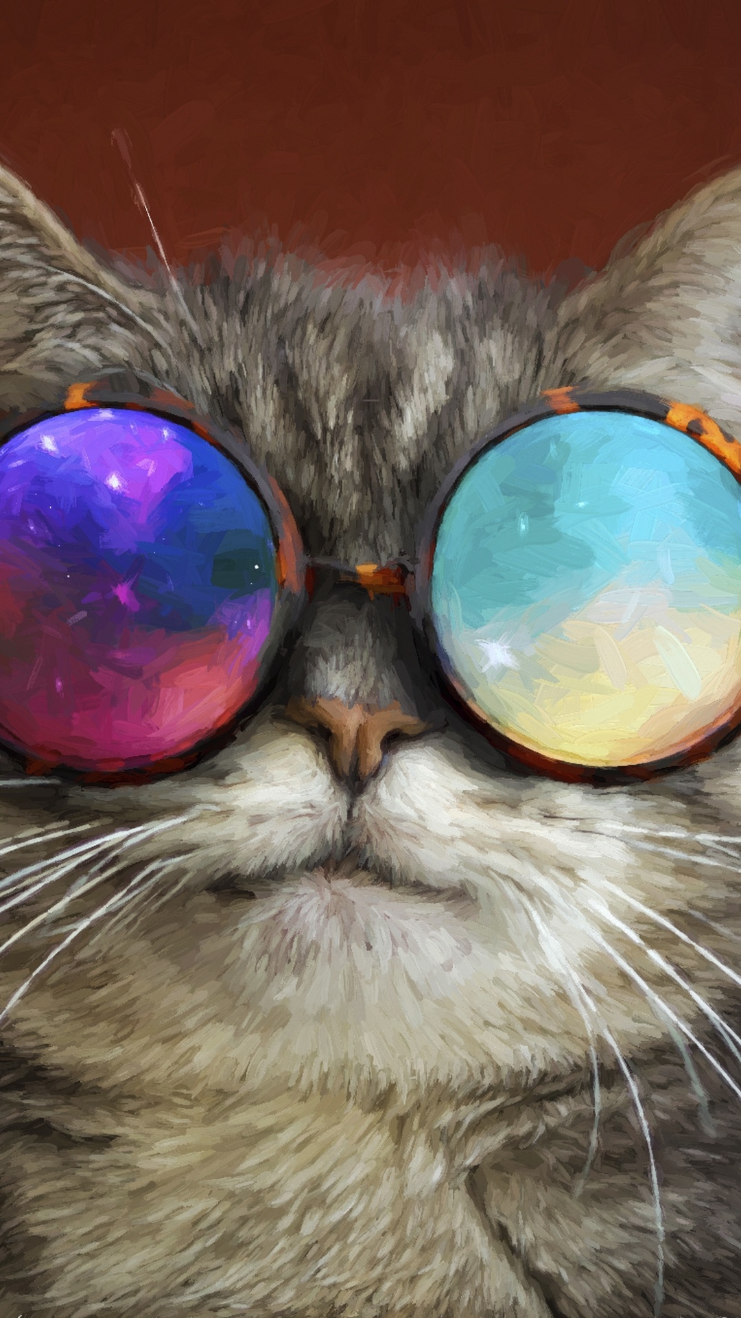 Brown Tabby Cat Wearing Sunglasses. Wallpaper in 1080x1920 Resolution