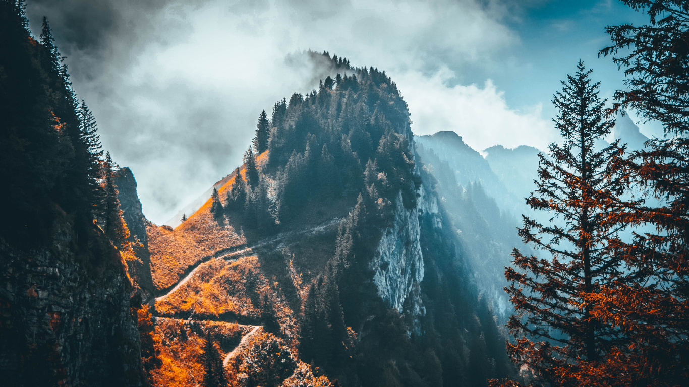 Mountain, Alps, Nature, Wilderness, Sky. Wallpaper in 1366x768 Resolution