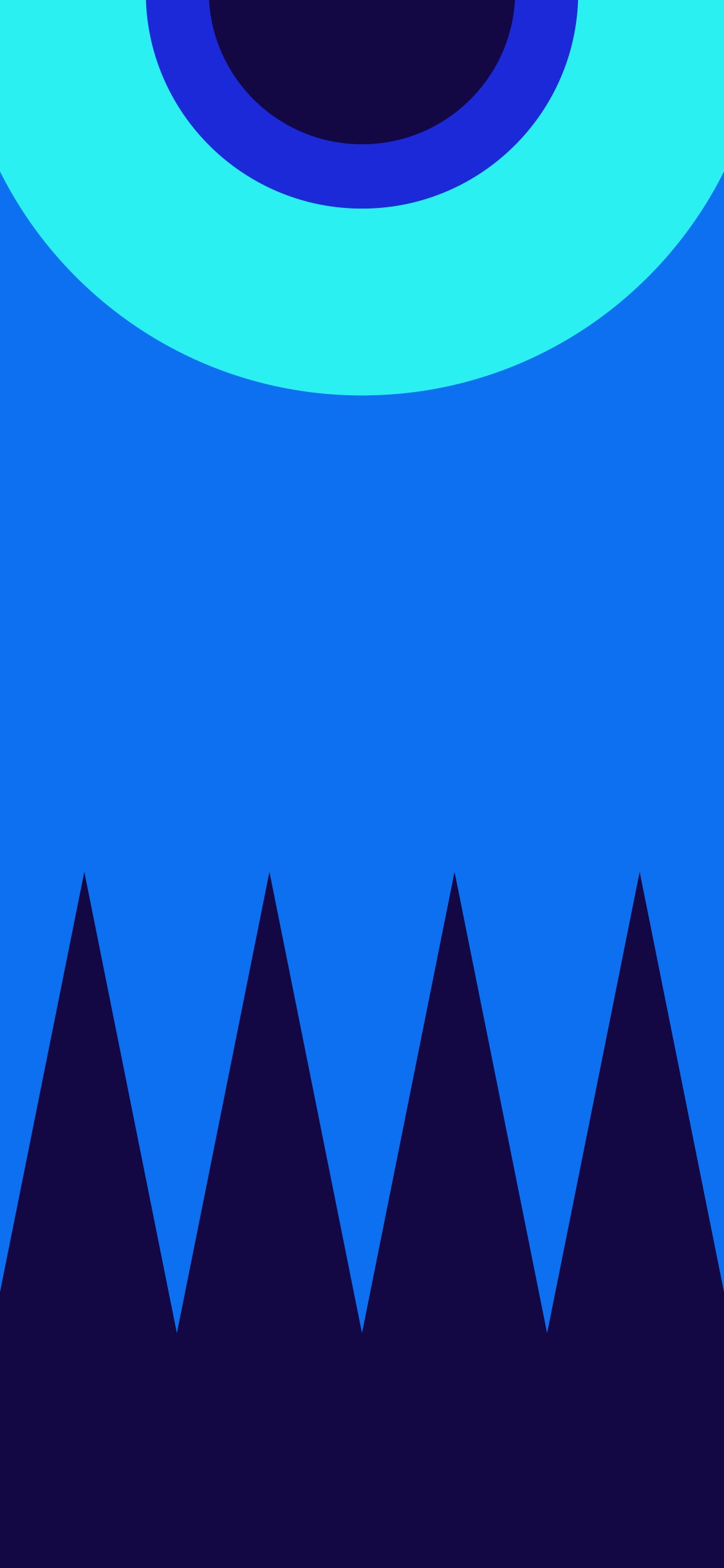 Kobaltblau, Kreis, Azure, Symmetrie, Dreieck. Wallpaper in 1125x2436 Resolution