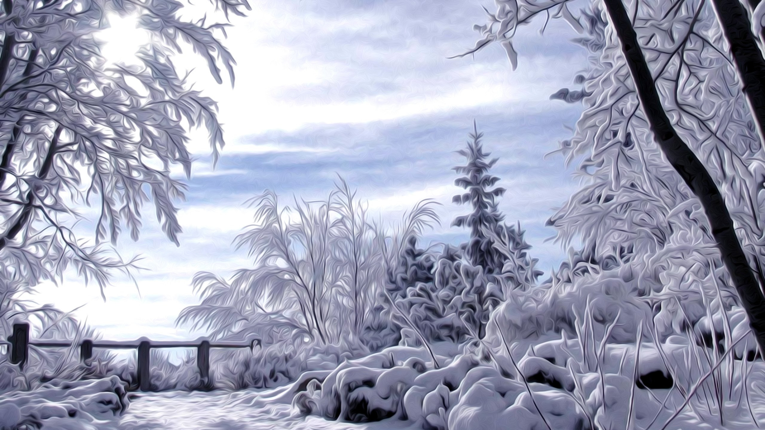 Graustufenfoto Eines Flusses Mit Felsen. Wallpaper in 2560x1440 Resolution