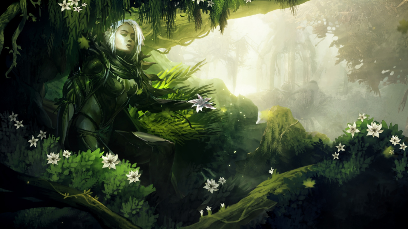 Guild Wars 2, Arenanet, Naturaleza, Verde, la Vegetación. Wallpaper in 1366x768 Resolution