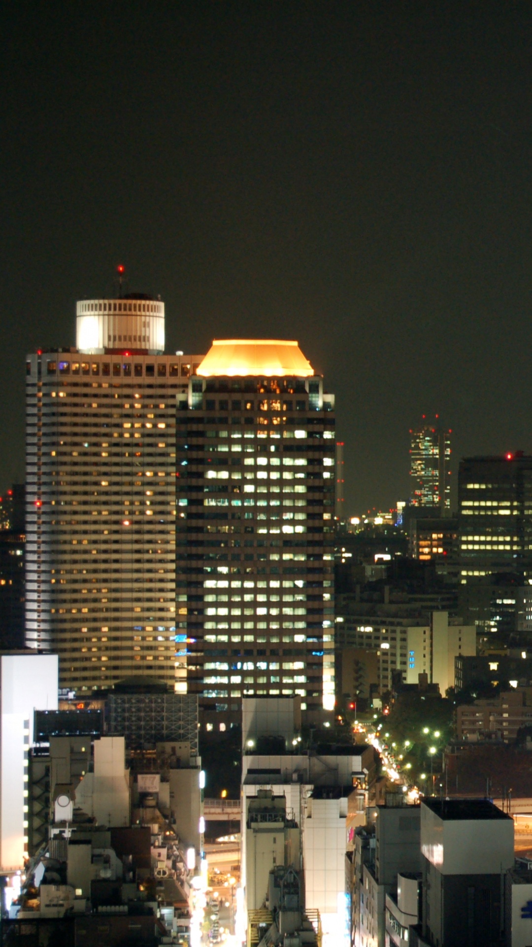 Black and White High Rise Buildings During Night Time. Wallpaper in 1080x1920 Resolution