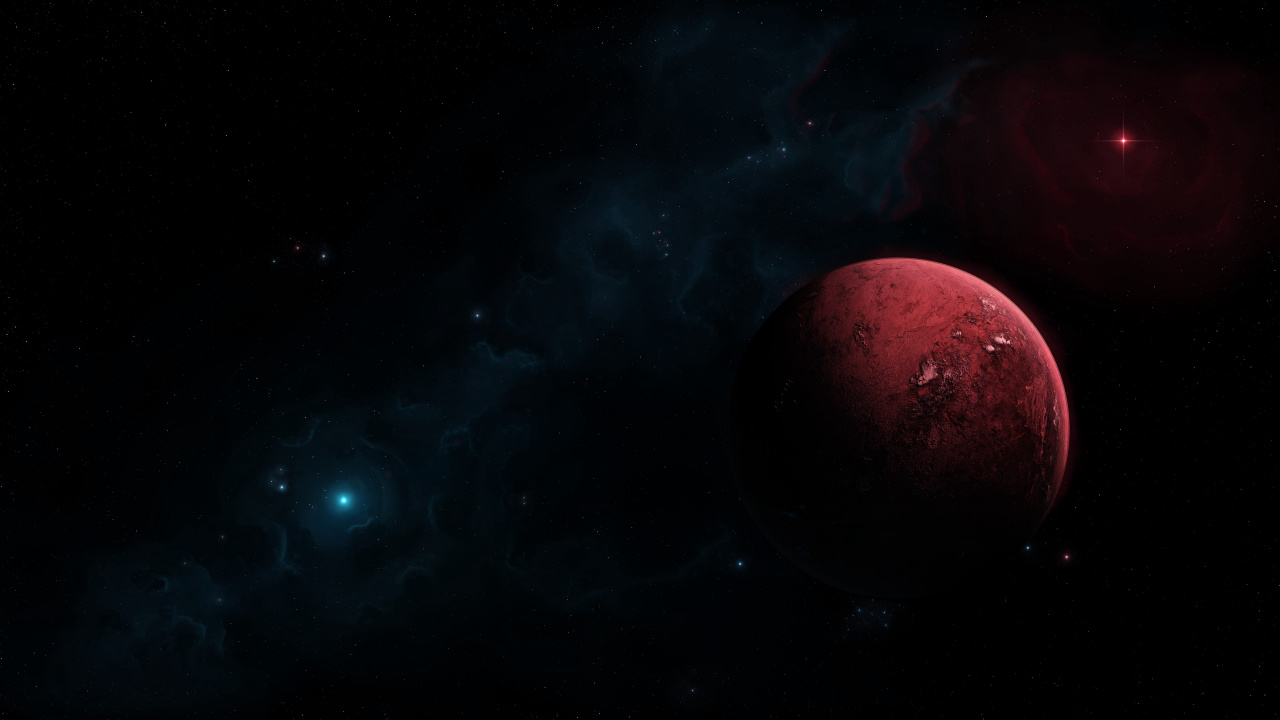 Roter Mond Und Schwarzer Himmel. Wallpaper in 1280x720 Resolution