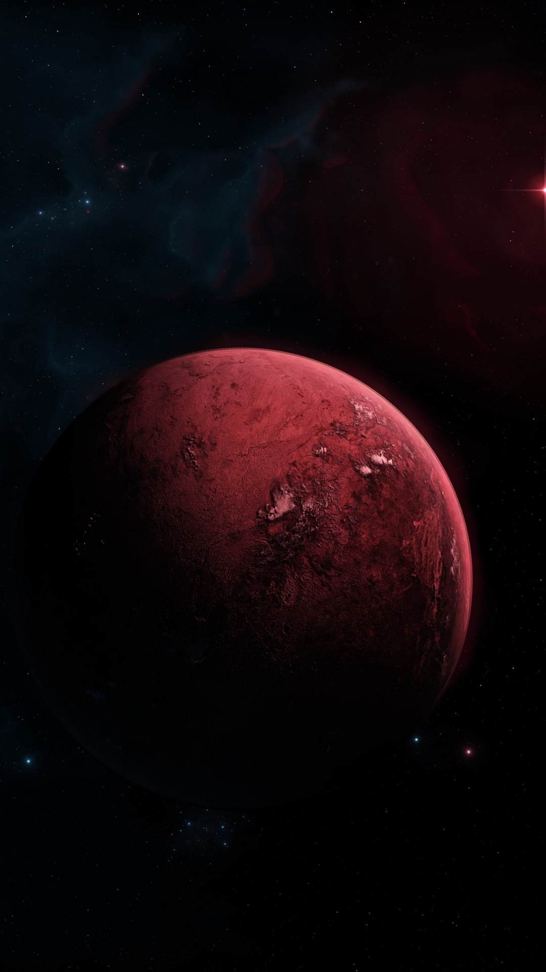 Red Moon and Black Sky. Wallpaper in 1080x1920 Resolution