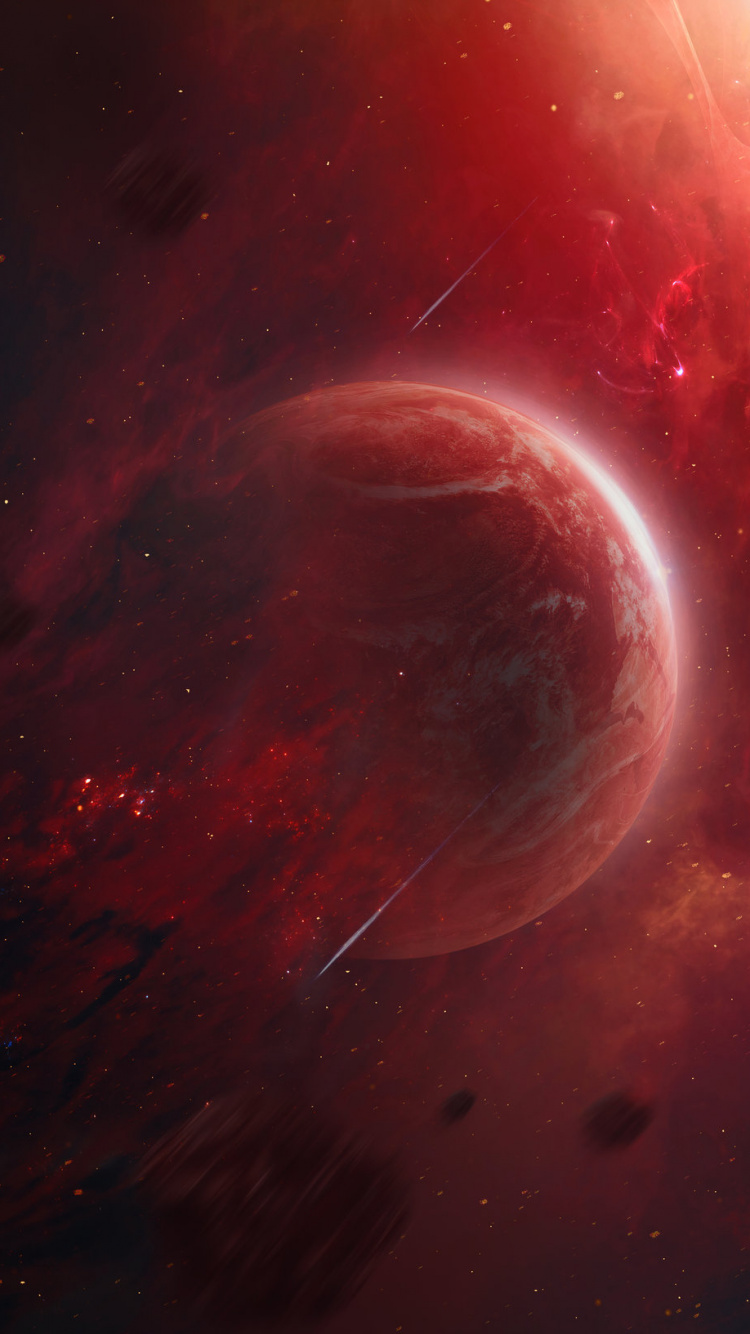 Red and White Galaxy Illustration. Wallpaper in 750x1334 Resolution