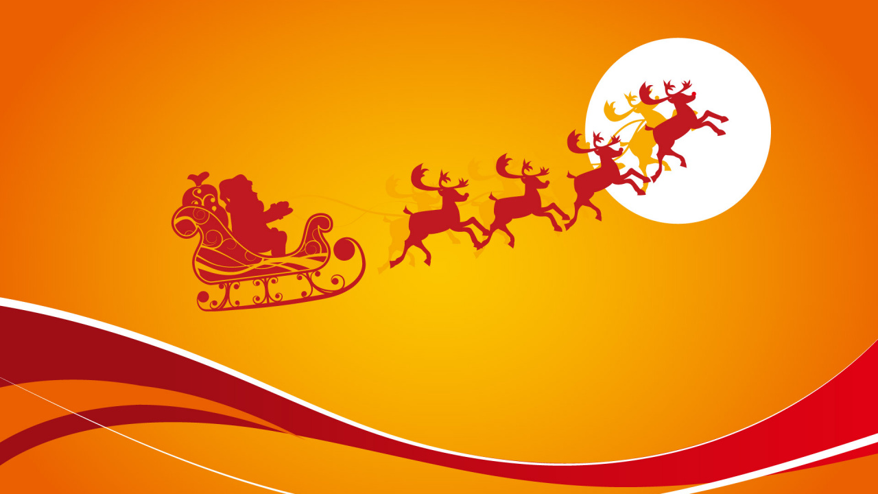 El Día De Navidad, Santa Claus, Amarillo, Texto, Naranja. Wallpaper in 1280x720 Resolution