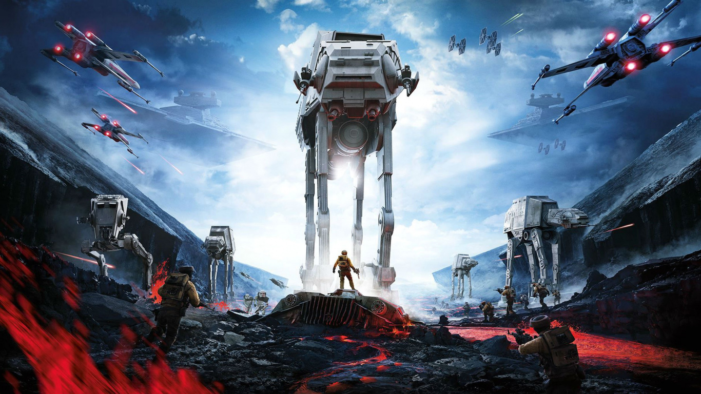 Star Wars, Star Wars Battlefront, Ciel, Electronic Arts, Machine. Wallpaper in 1366x768 Resolution