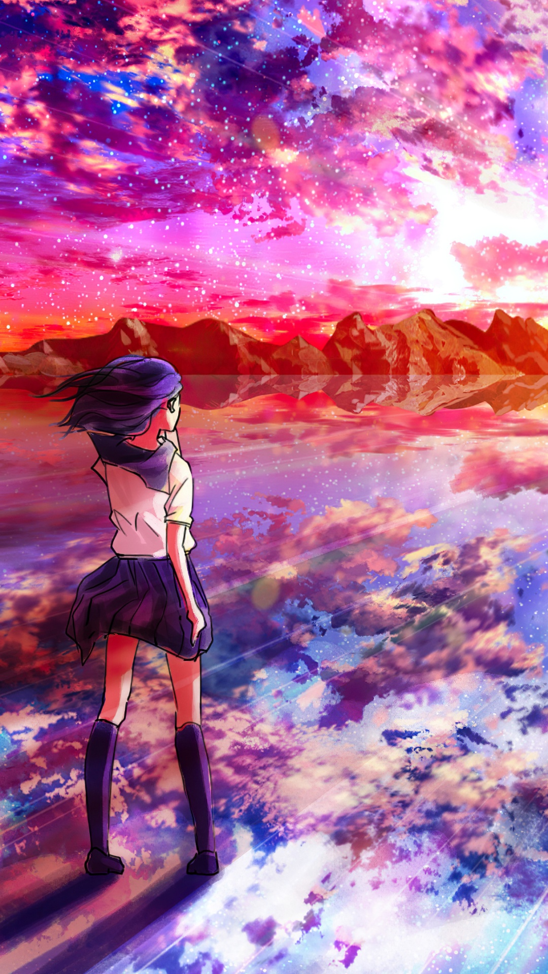 Anime, Menschen in Der Natur, Purpur, Farbe, Natürlichen Umgebung. Wallpaper in 1080x1920 Resolution