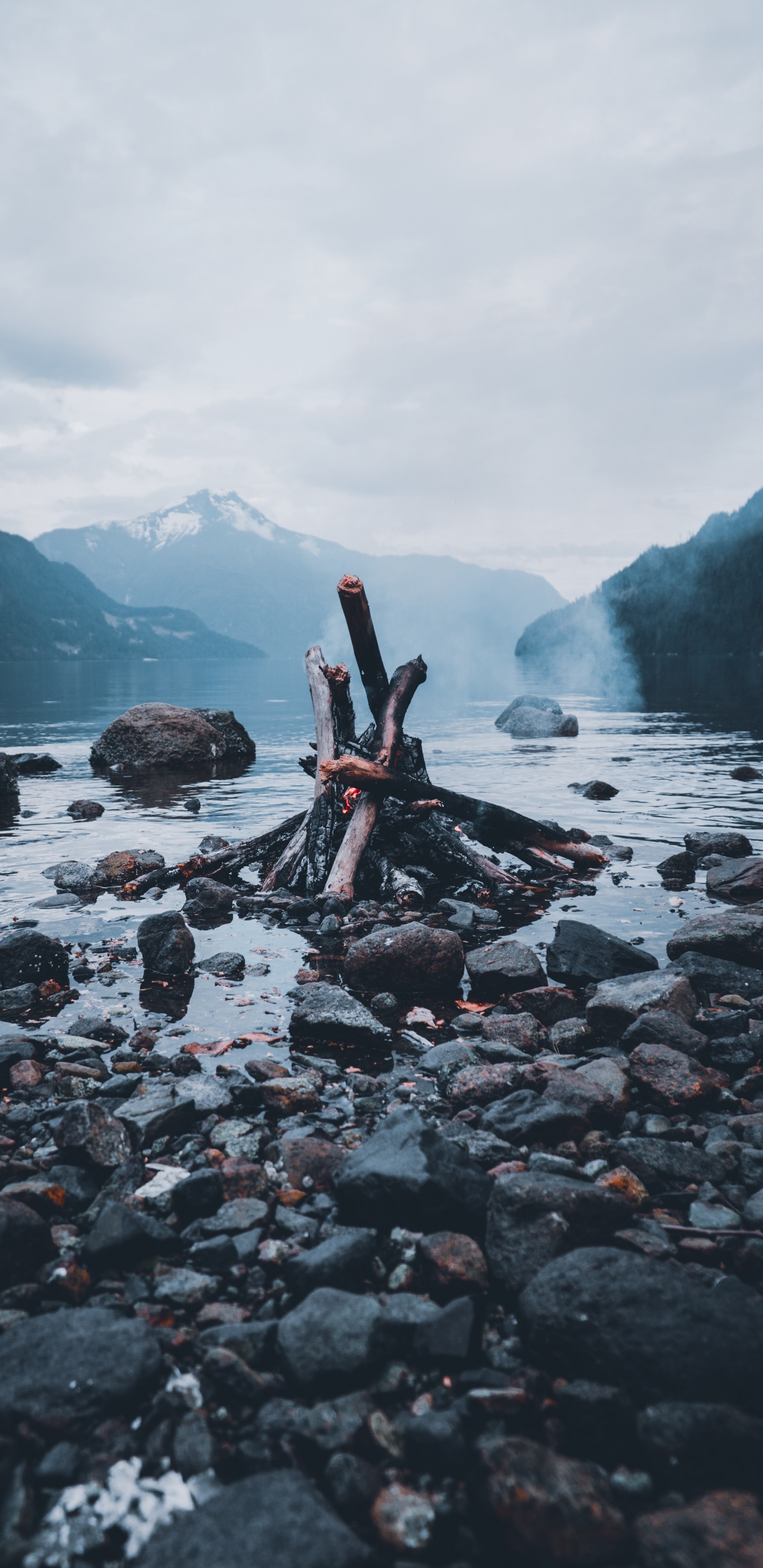 Water, Cloud, Water Resources, Mountain, Wood. Wallpaper in 1440x2960 Resolution