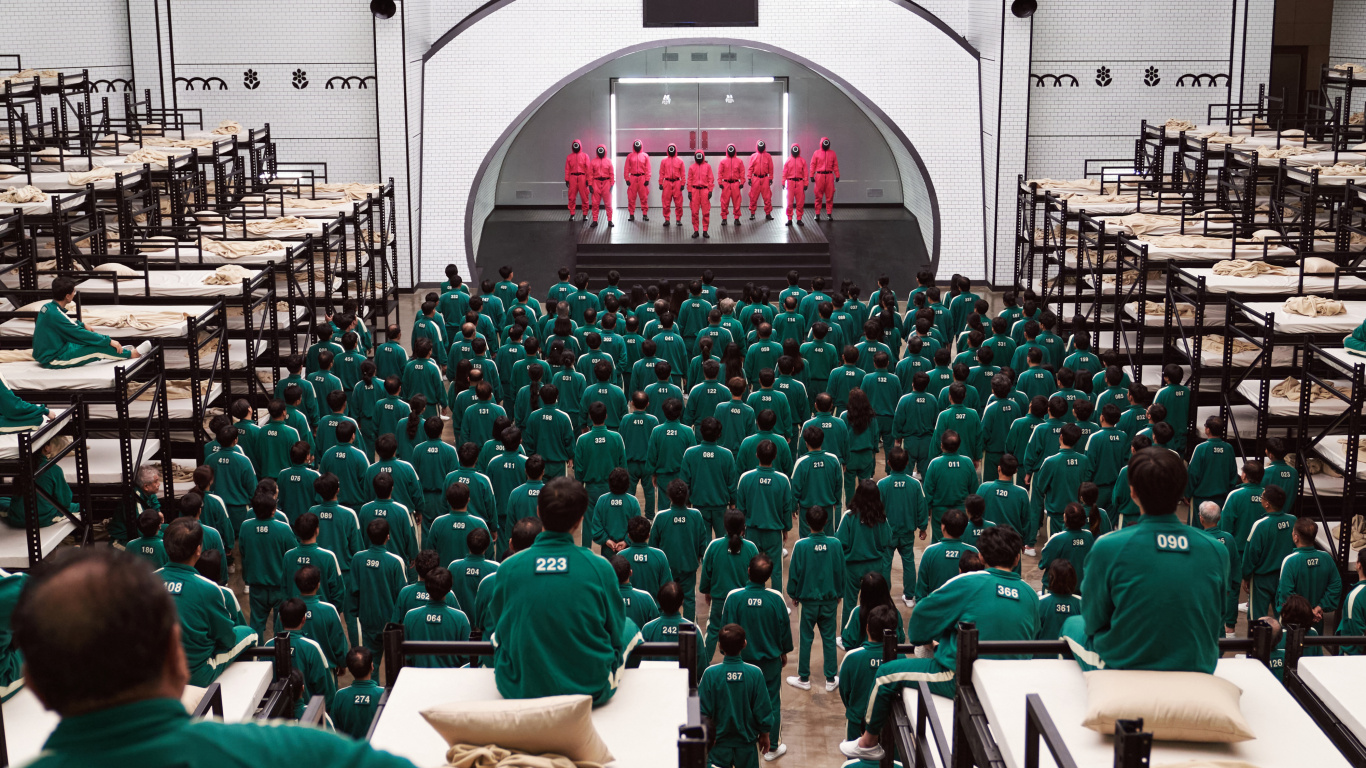 Squid Game, 这是 Sae-byeok, Netflix, 绿色的, 肉体 壁纸 1366x768 允许