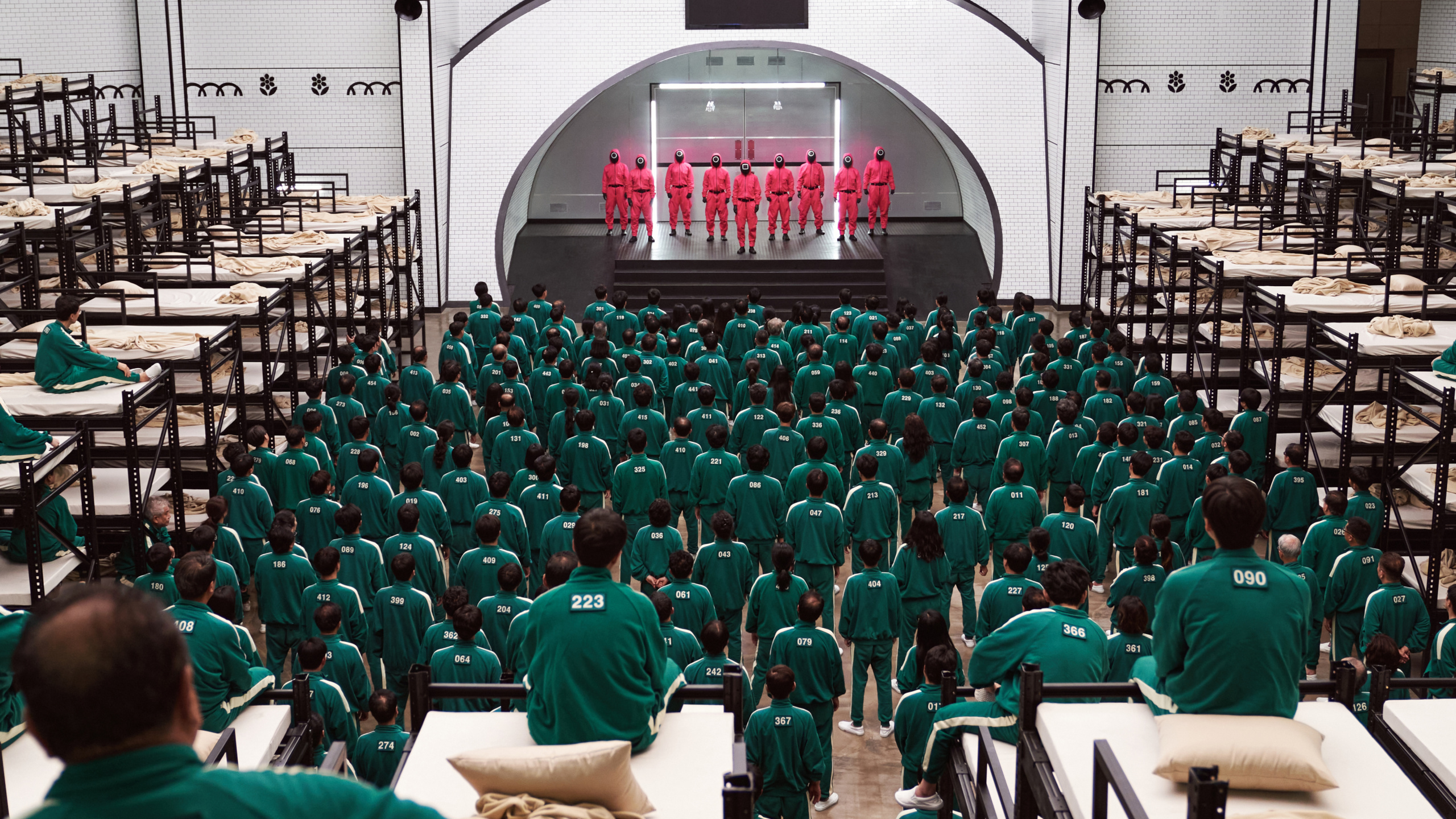 Tintenfisch-Spiel, Tintenfischspielbetten, Dkorea, Was Ist Sae-byeok, Netflix. Wallpaper in 2560x1440 Resolution