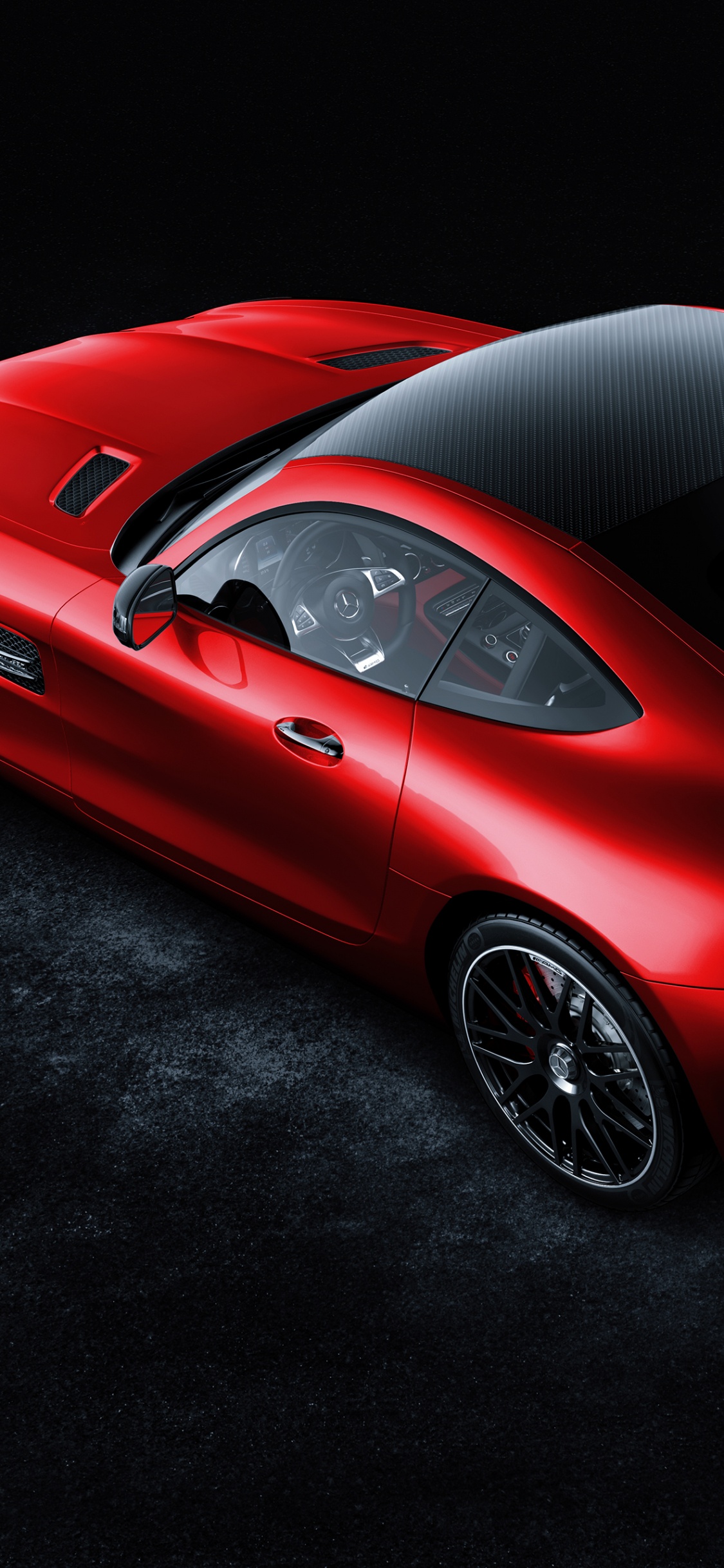 Ferrari 458 Italia Rouge Sur Fond Noir. Wallpaper in 1125x2436 Resolution