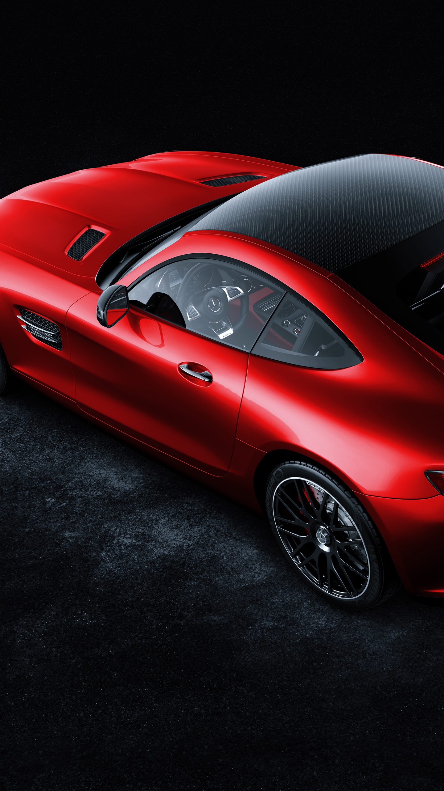 Ferrari 458 Italia Rouge Sur Fond Noir. Wallpaper in 1440x2560 Resolution