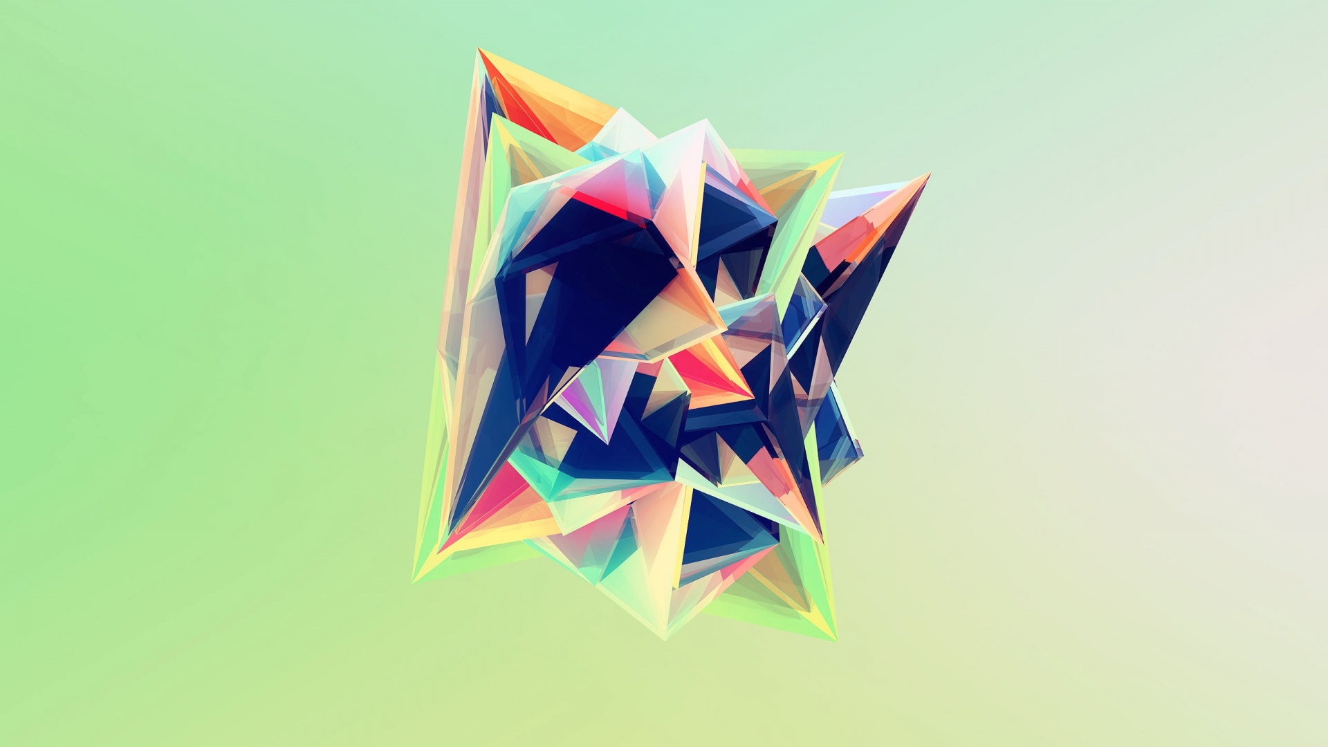 Peinture Abstraite Rose Jaune et Bleu. Wallpaper in 1920x1080 Resolution