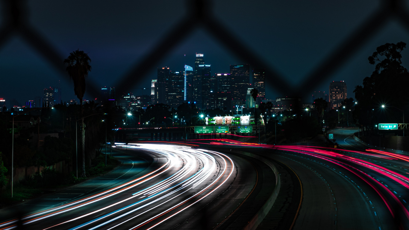 Time Lapse Photography of Cars on Road During Night Time. Wallpaper in 1366x768 Resolution