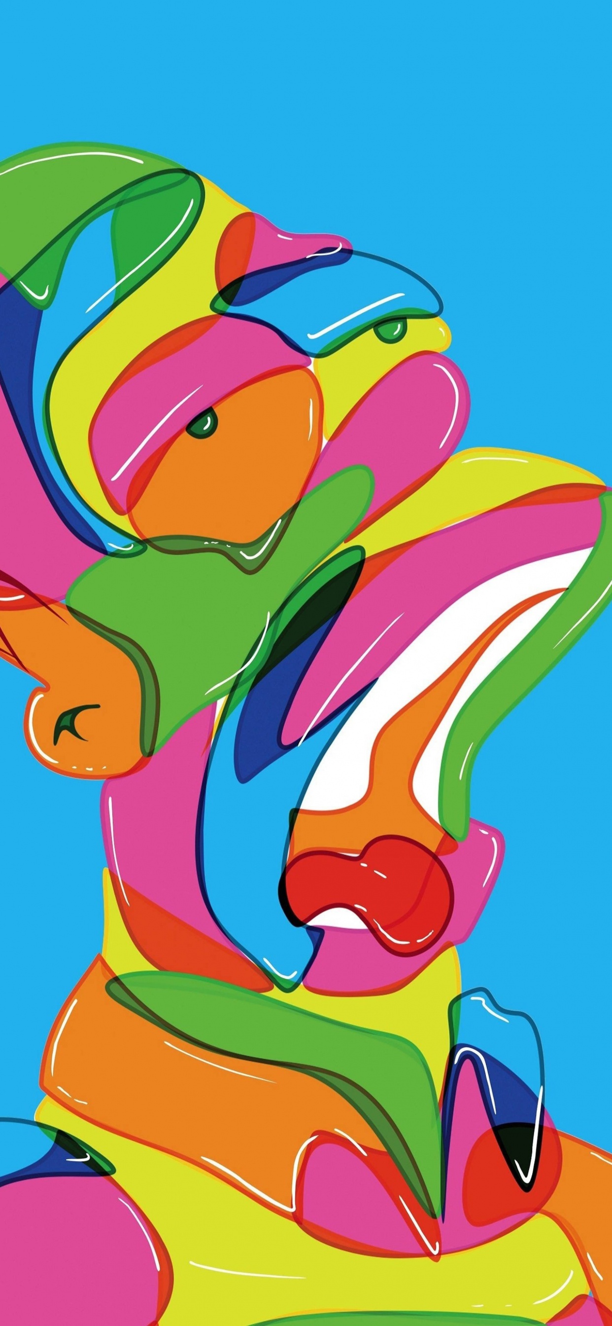 Homer Simpson Bunt, Homer Simpson, Bart Simpson, Marge Simpson, Kunst. Wallpaper in 1242x2688 Resolution