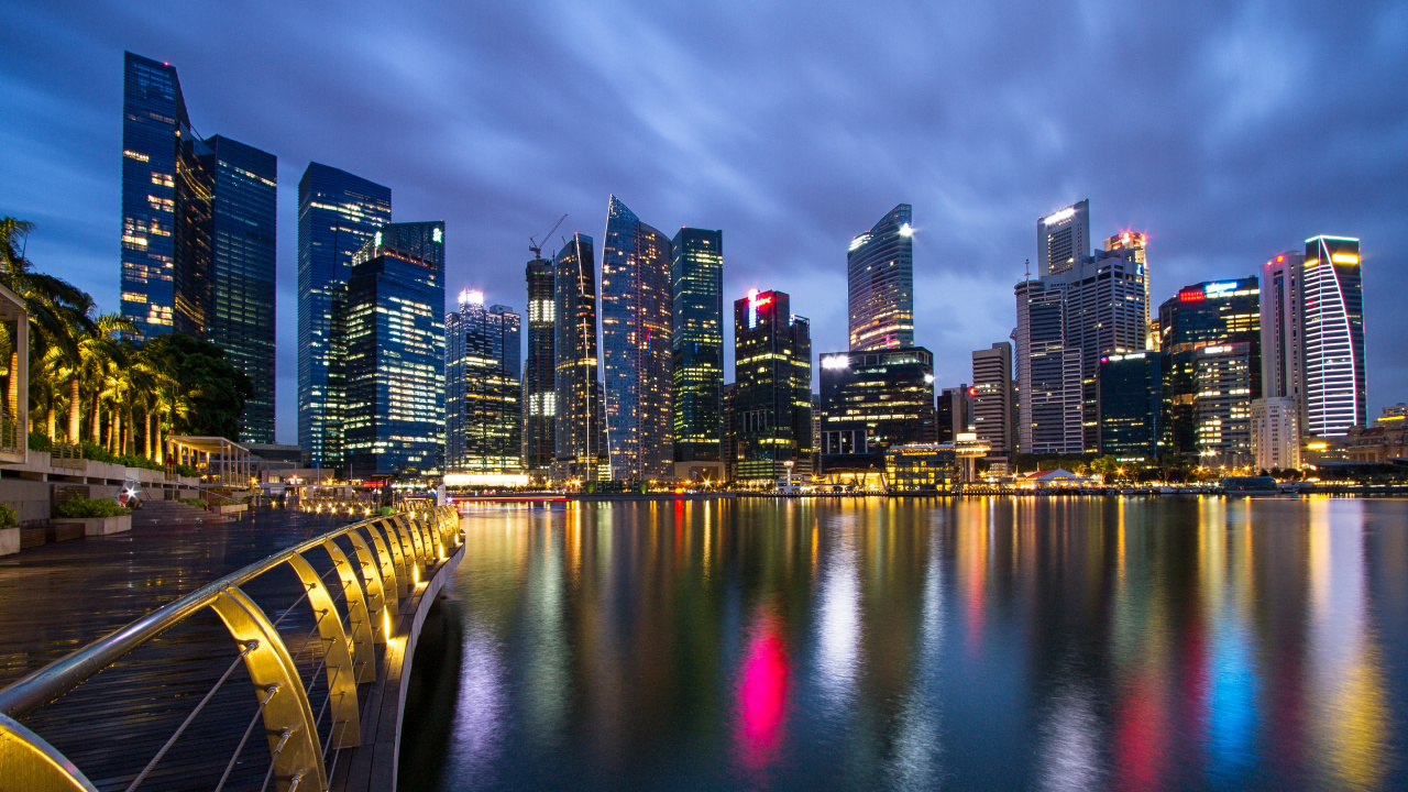City Skyline During Night Time. Wallpaper in 1280x720 Resolution