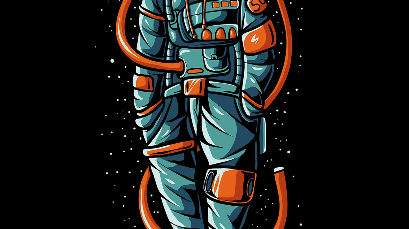 Raum, Astronaut, Amoled, Astronauten-Streetwear, T-shirt. Wallpaper in 1366x768 Resolution
