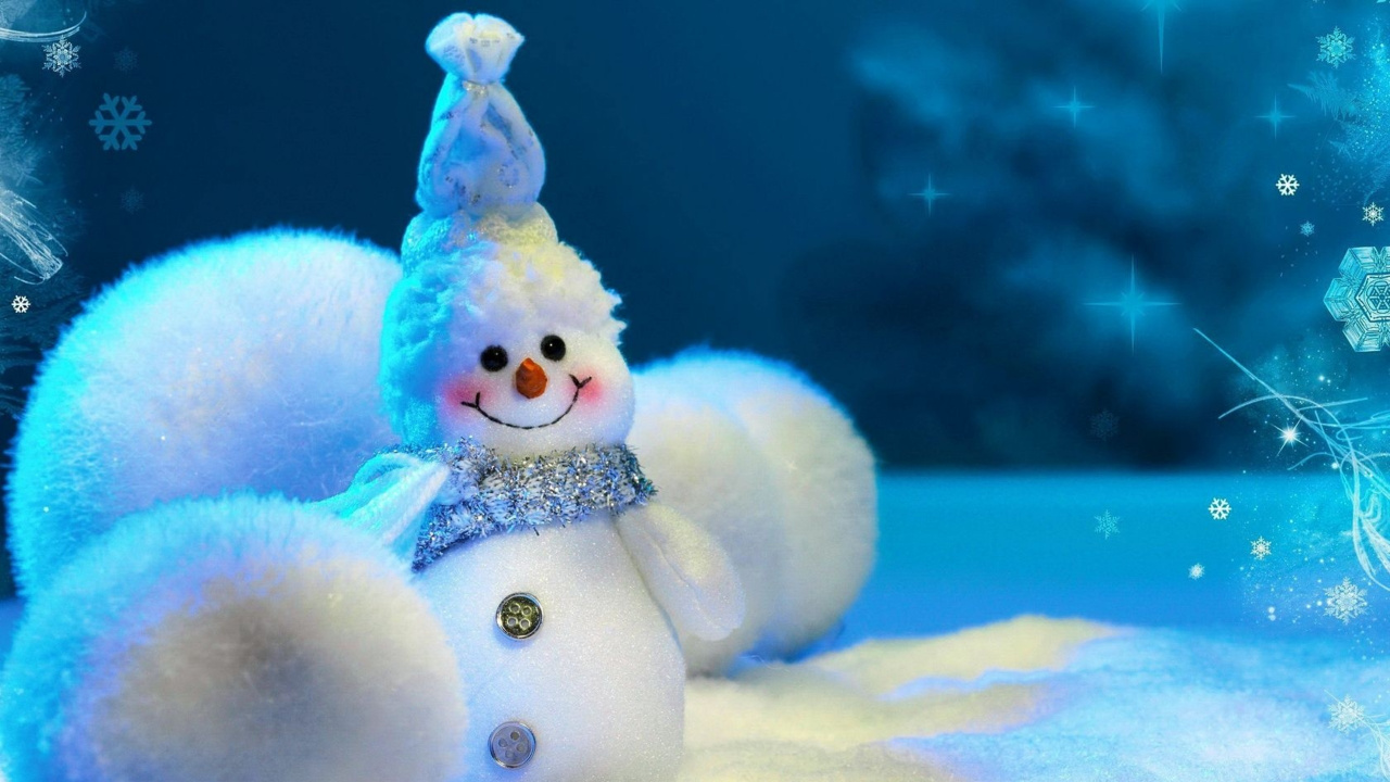 Le Jour De Noël, Bonhomme, Hiver, Amitié, Fille D'amis. Wallpaper in 1280x720 Resolution