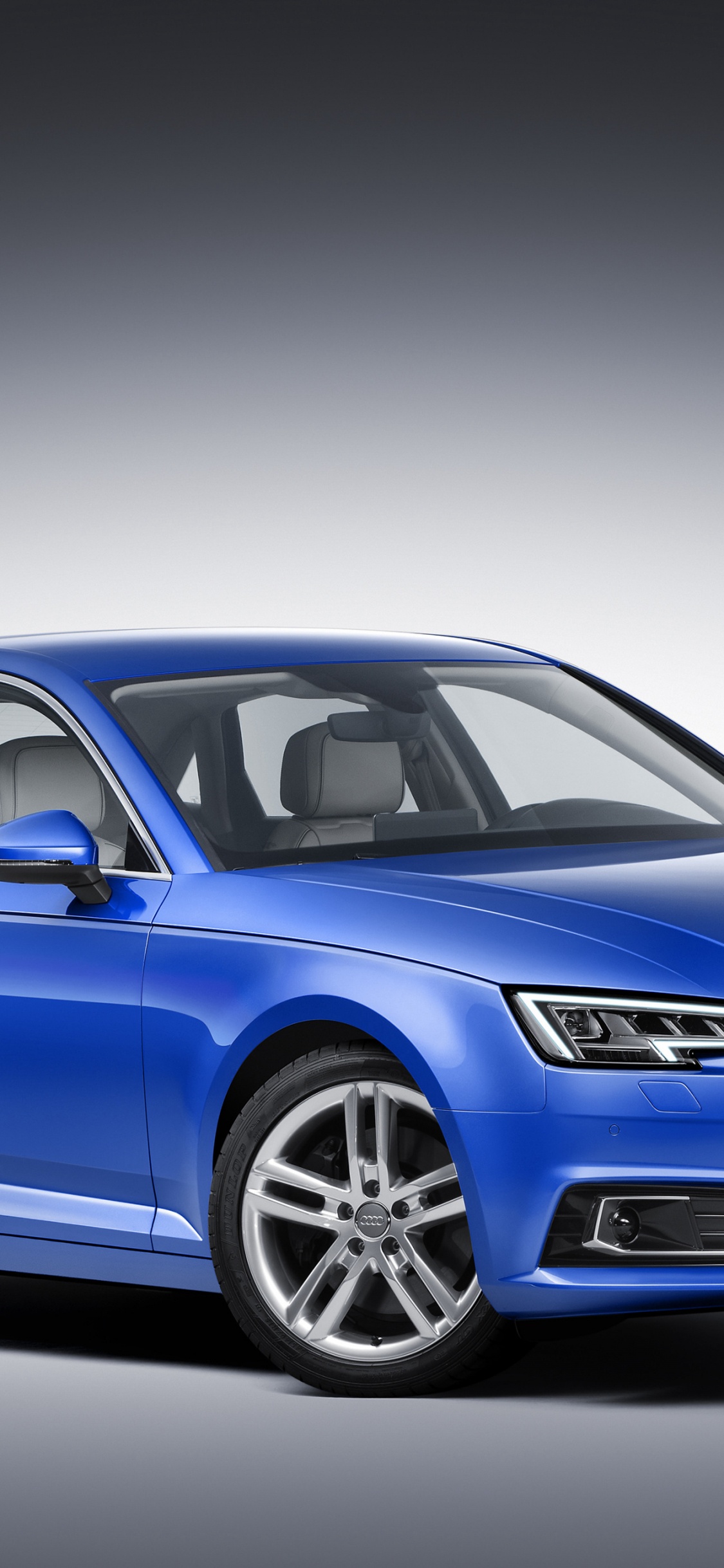 Azul Audi a 4 Cupé. Wallpaper in 1125x2436 Resolution