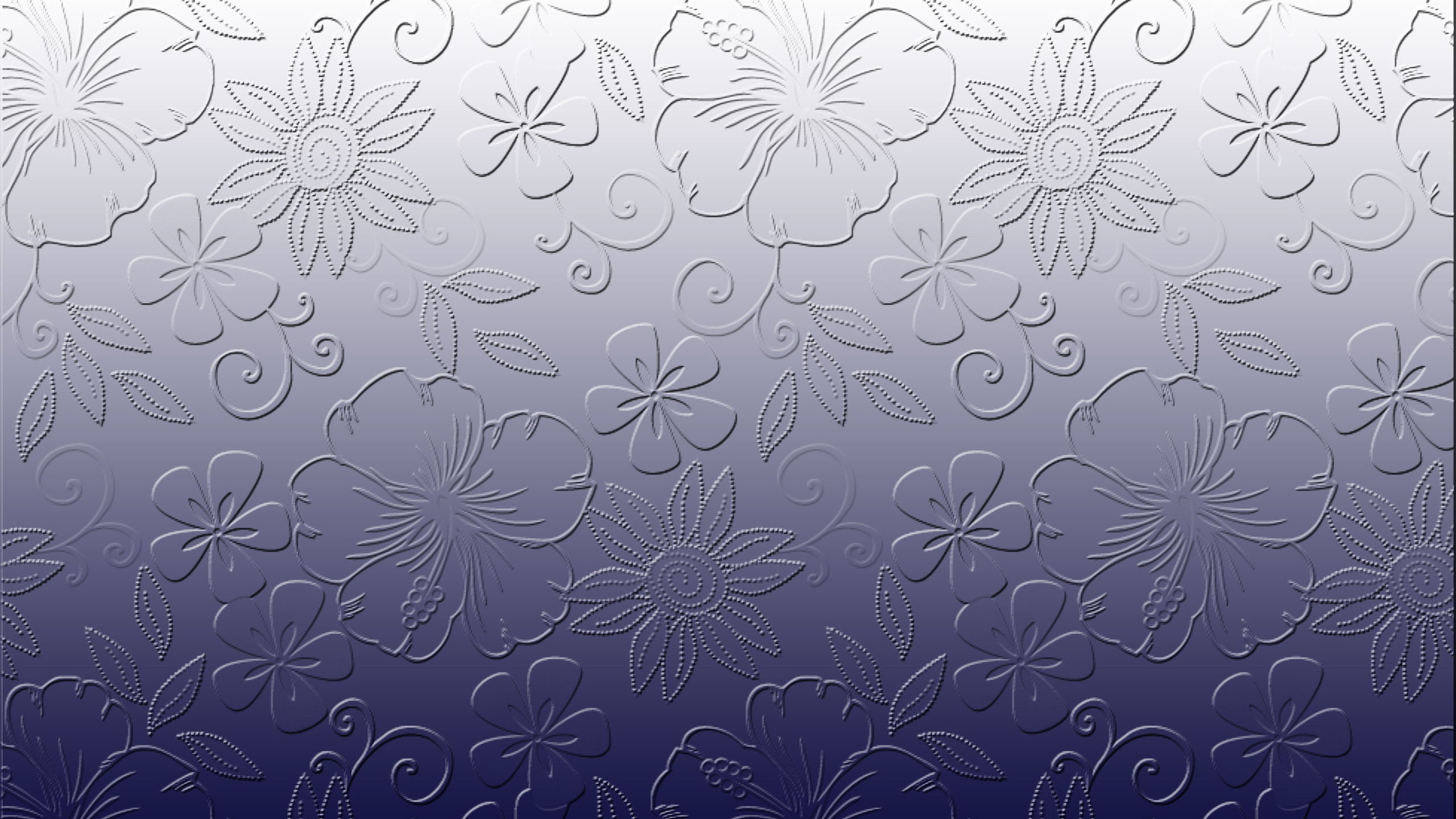 Weißes Und Blaues Florales Textil. Wallpaper in 2560x1440 Resolution