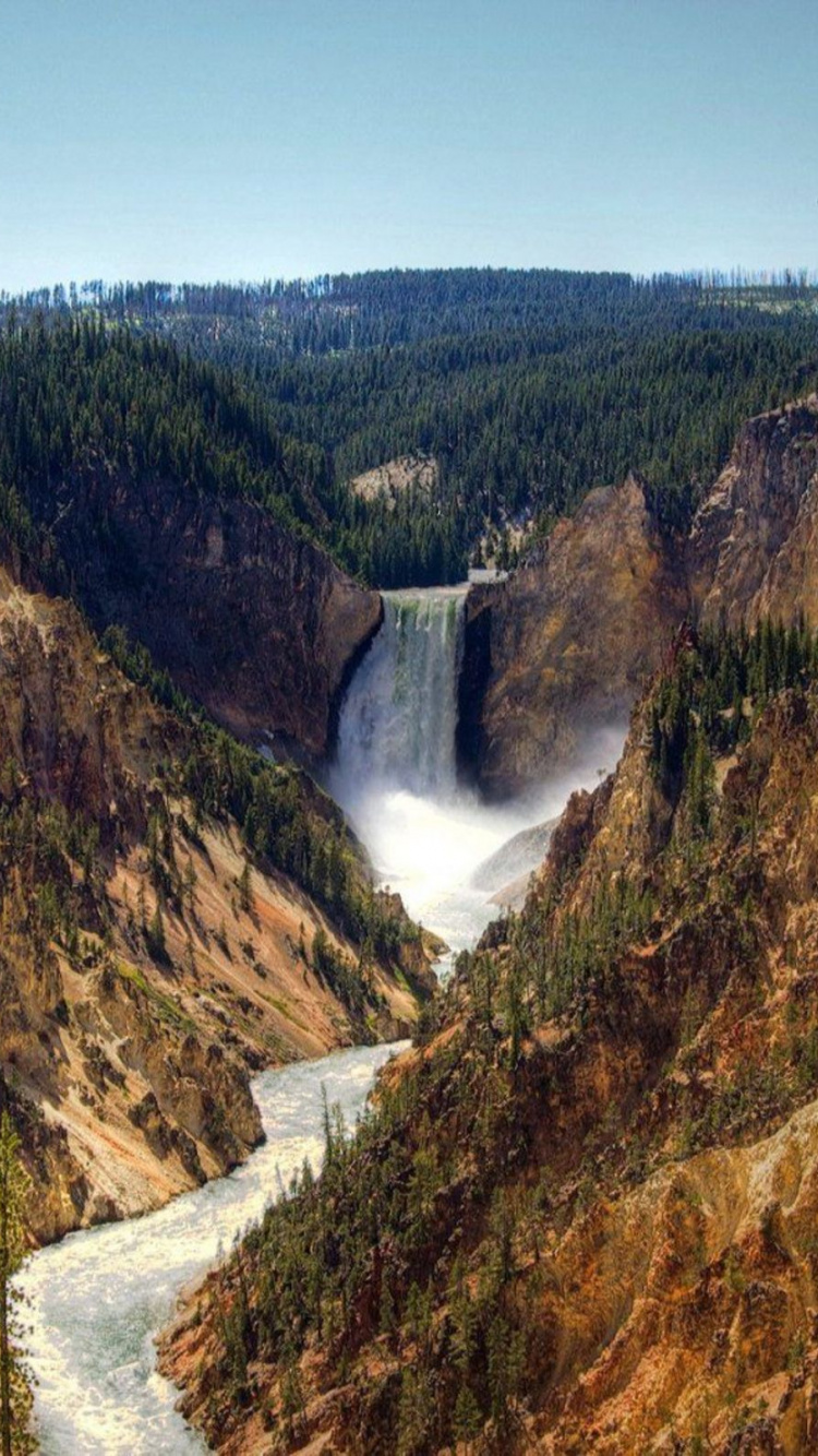 Green and Brown Mountains With River. Wallpaper in 750x1334 Resolution