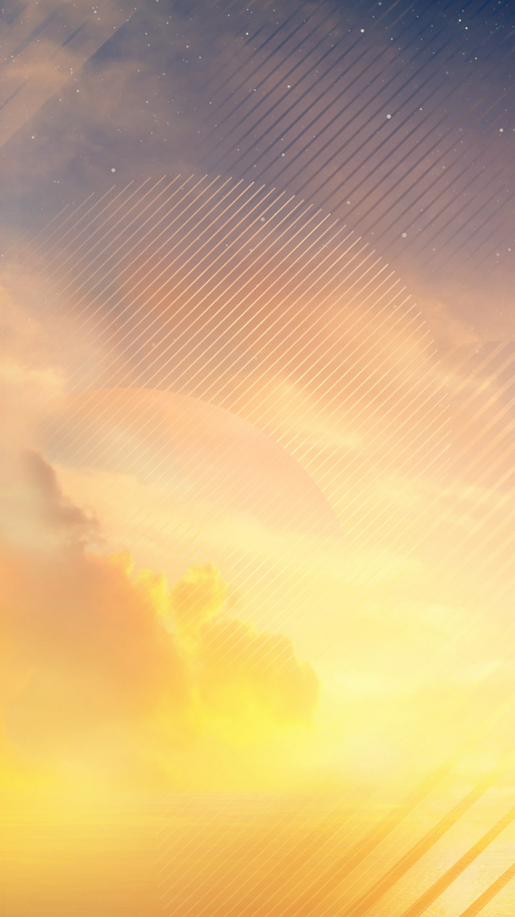 Ciel Bleu et Jaune Avec Des Nuages. Wallpaper in 750x1334 Resolution