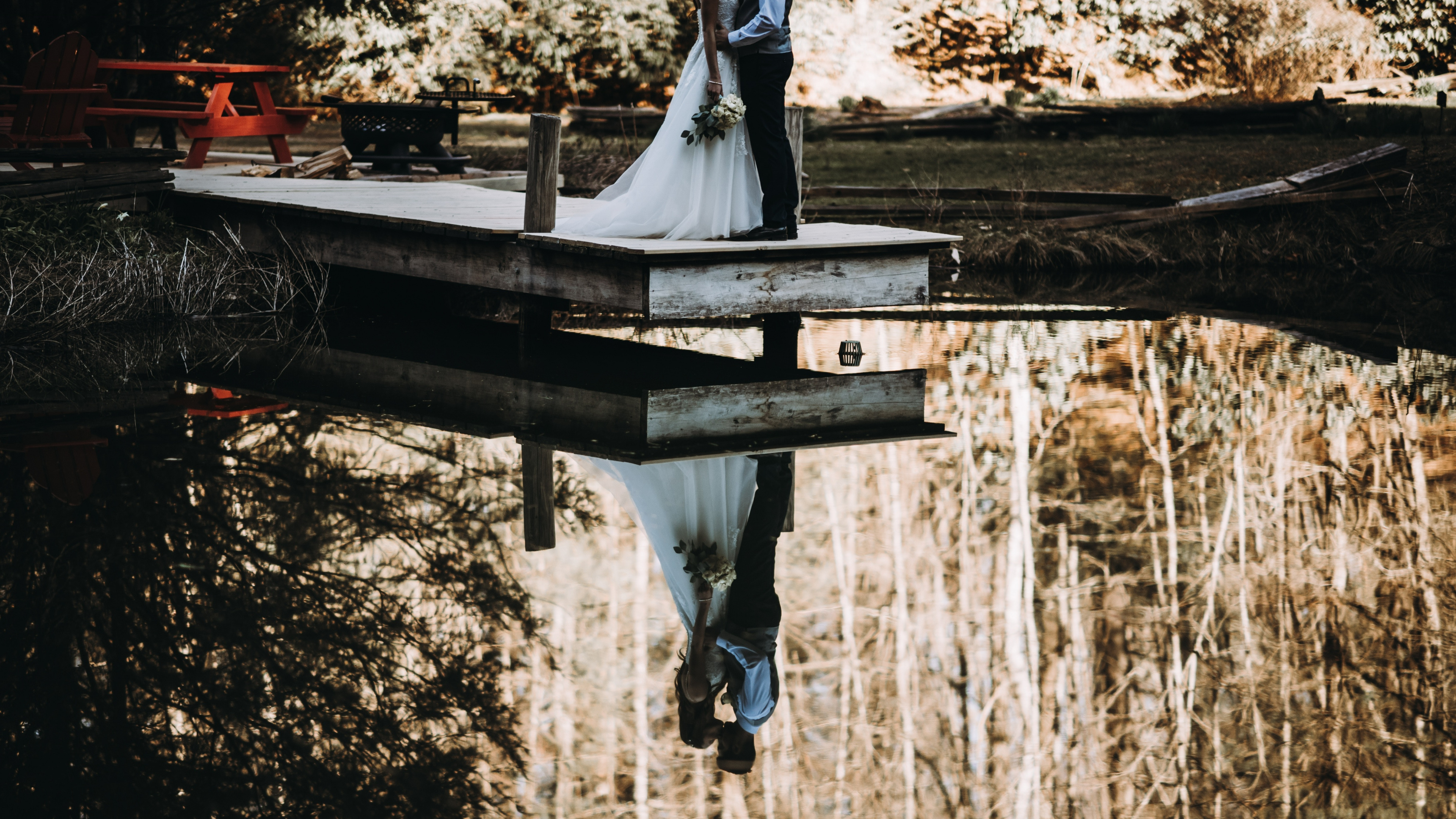 Hochzeit, Wasser, Reflexion, Wasserstraße, Kanal. Wallpaper in 3840x2160 Resolution