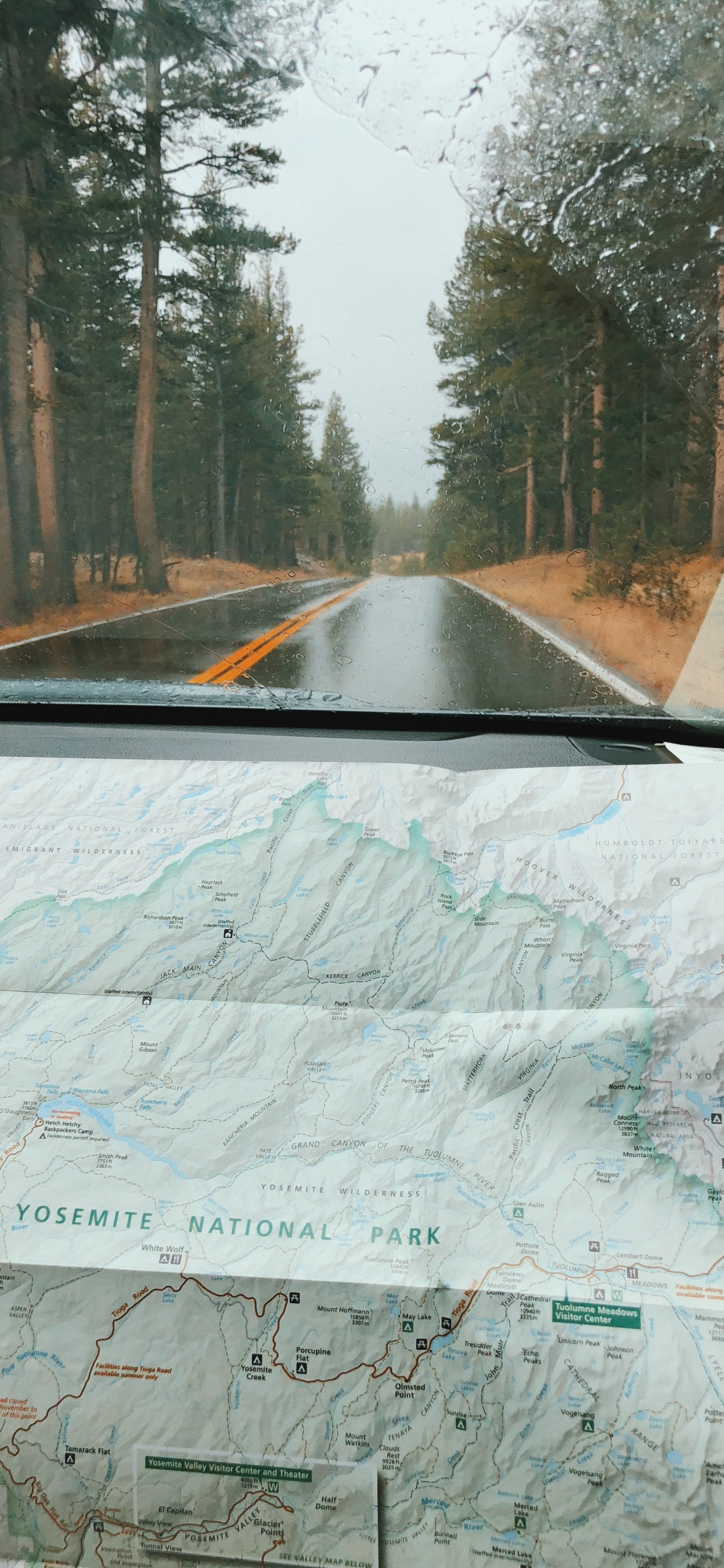 Kalifornien, USA, Yosemite Valley, Windschutzscheibe, Car. Wallpaper in 1242x2688 Resolution