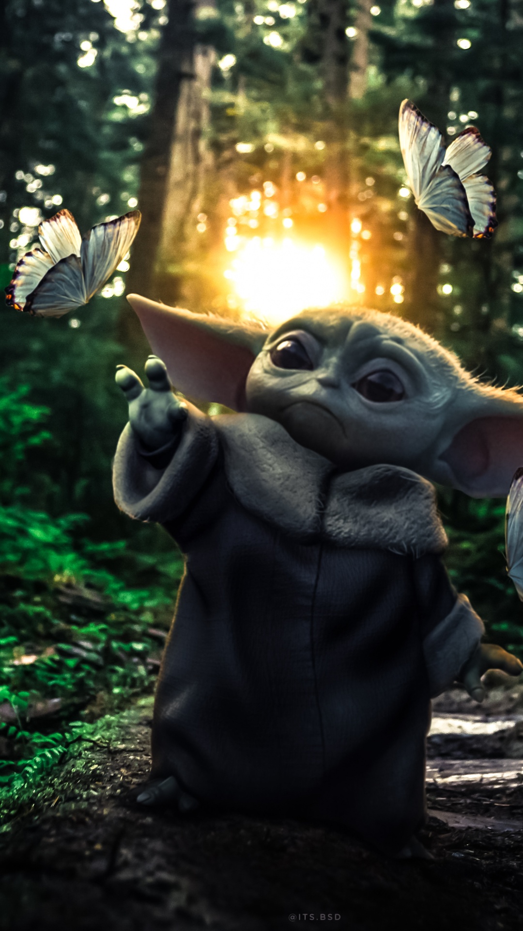 Grogu, Yoda, Malerei, Star Wars, Poster. Wallpaper in 1080x1920 Resolution