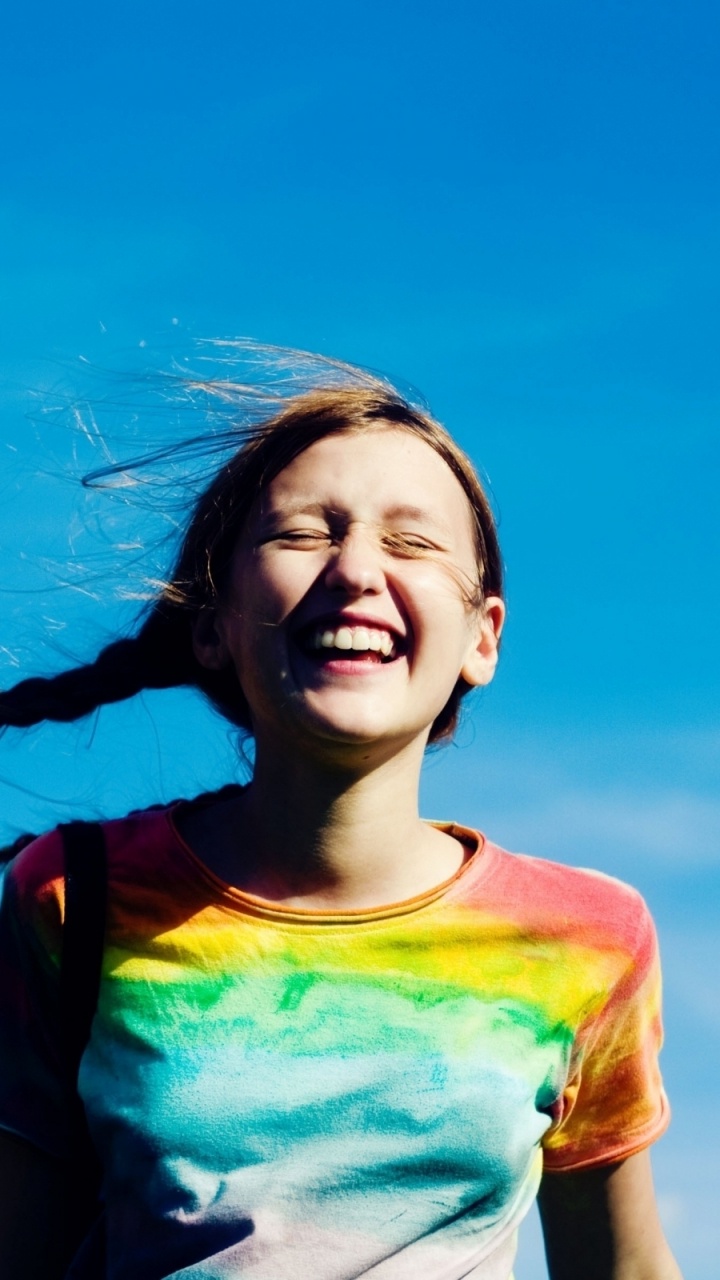 Balloon, Blue, Facial Expression, Fun, Girl. Wallpaper in 720x1280 Resolution