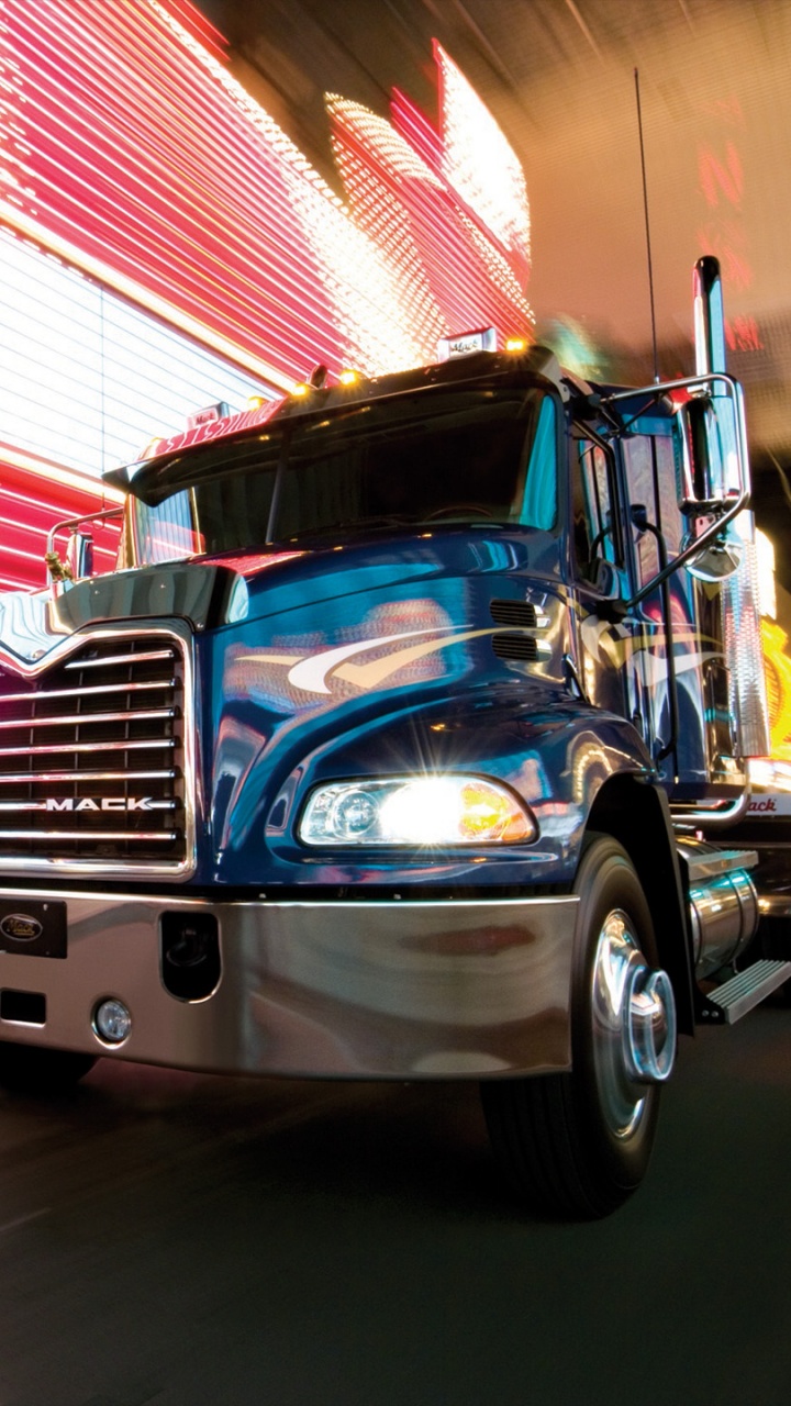 Blue and White Truck on Road During Daytime. Wallpaper in 720x1280 Resolution