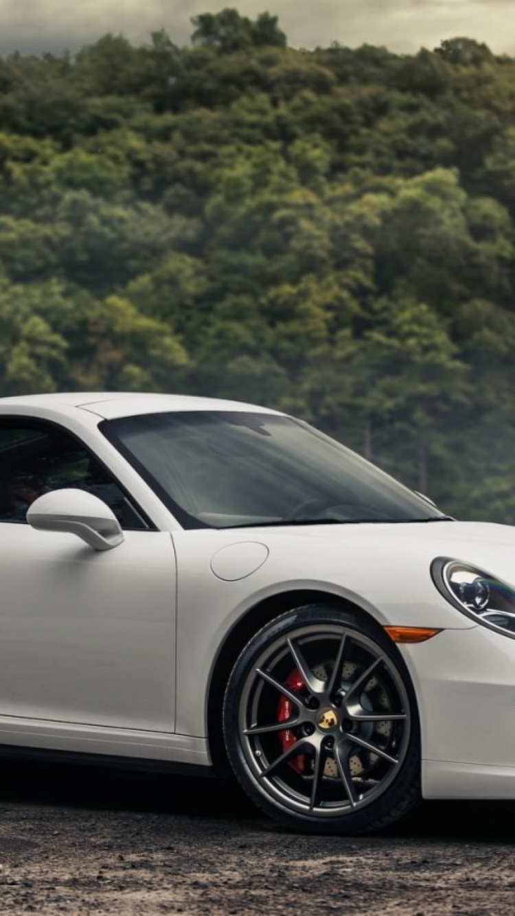 White Porsche 911 on Black Asphalt Road During Daytime. Wallpaper in 750x1334 Resolution