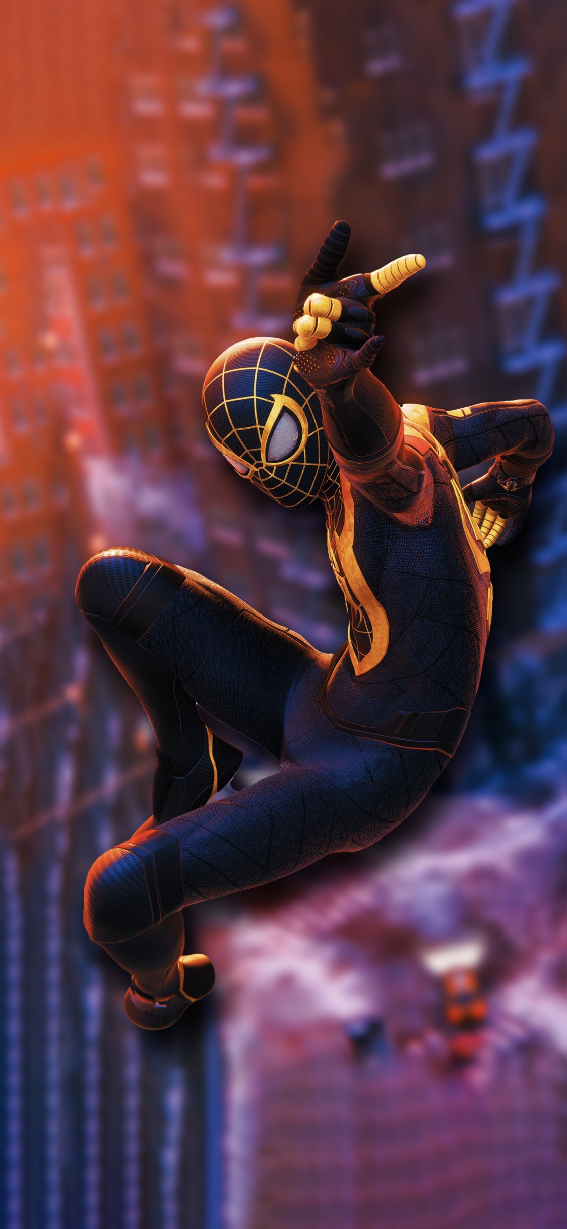 Miles Morales, Ios 16, Spider-man, Purple, Musician. Wallpaper in 1125x2436 Resolution