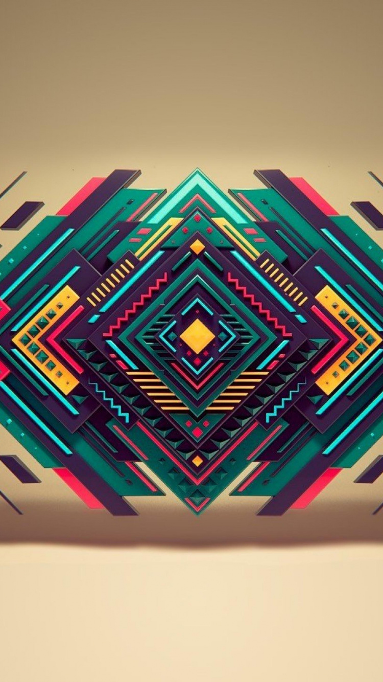 Caja Rosa Verde y Azul. Wallpaper in 750x1334 Resolution