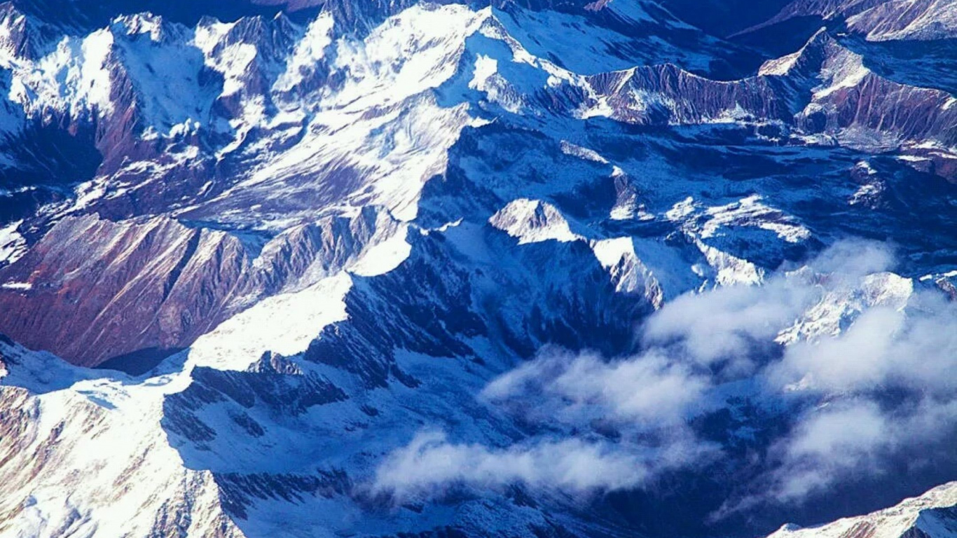 Water Resources, World, Snow, Natural Landscape, Mountain. Wallpaper in 1366x768 Resolution