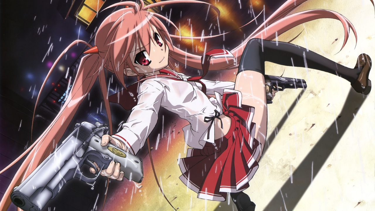 Frau im Roten Und Weißen Kleid Anime-Charakter. Wallpaper in 1280x720 Resolution