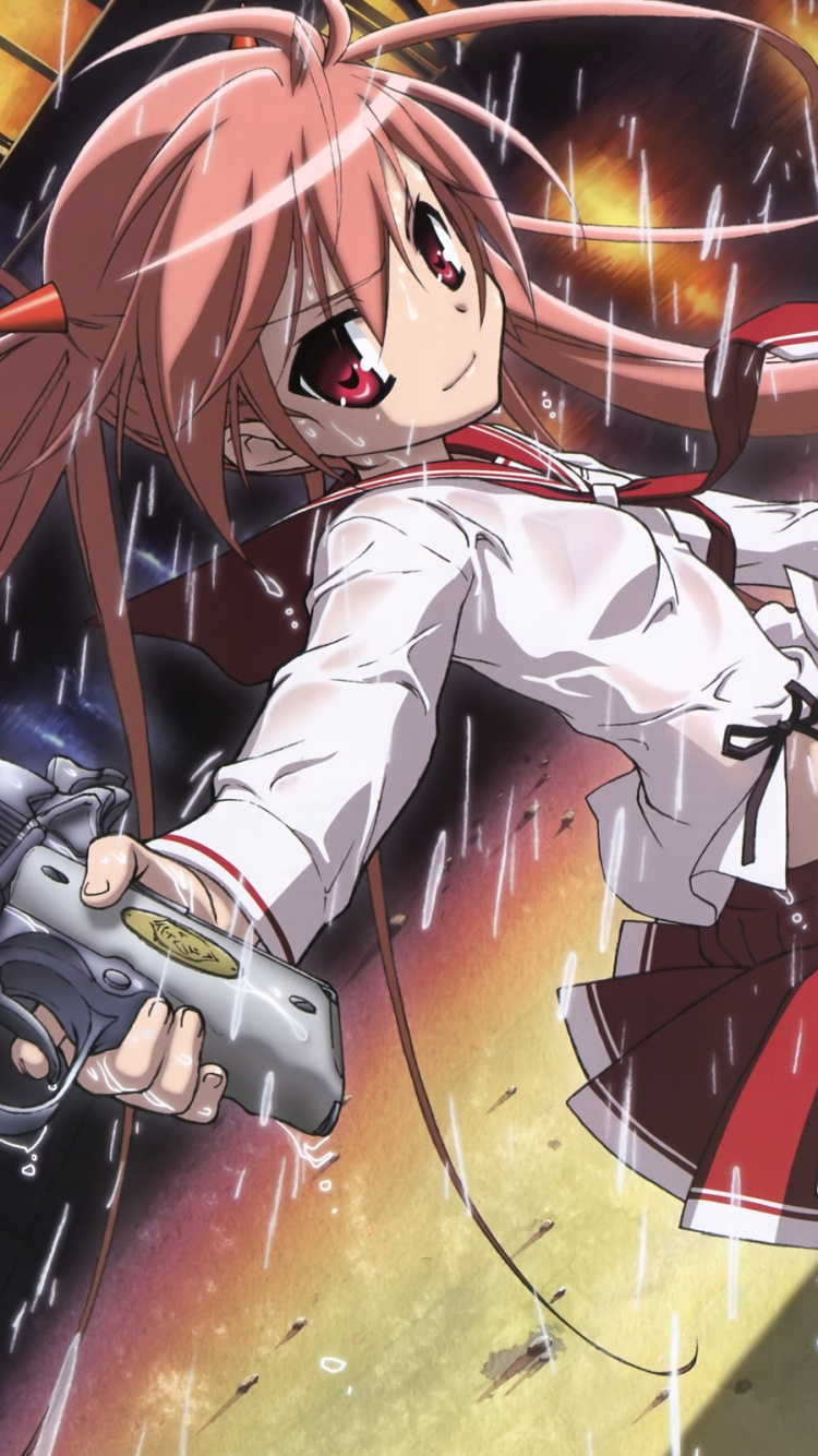 Femme en Robe Rouge et Blanche Personnage D'anime. Wallpaper in 750x1334 Resolution